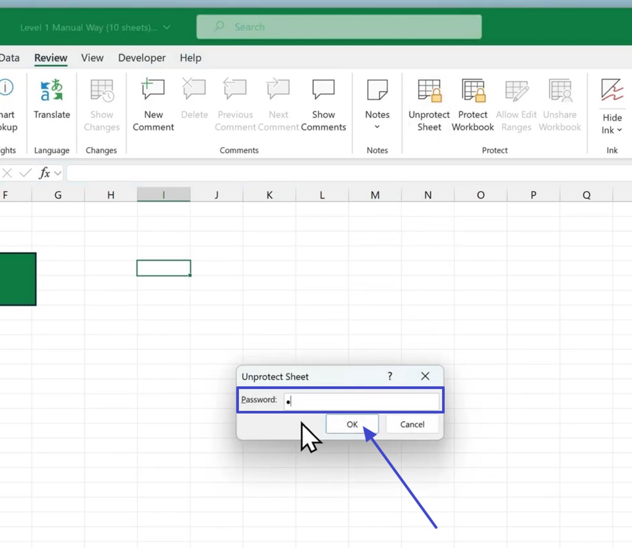 enter password to unlock
