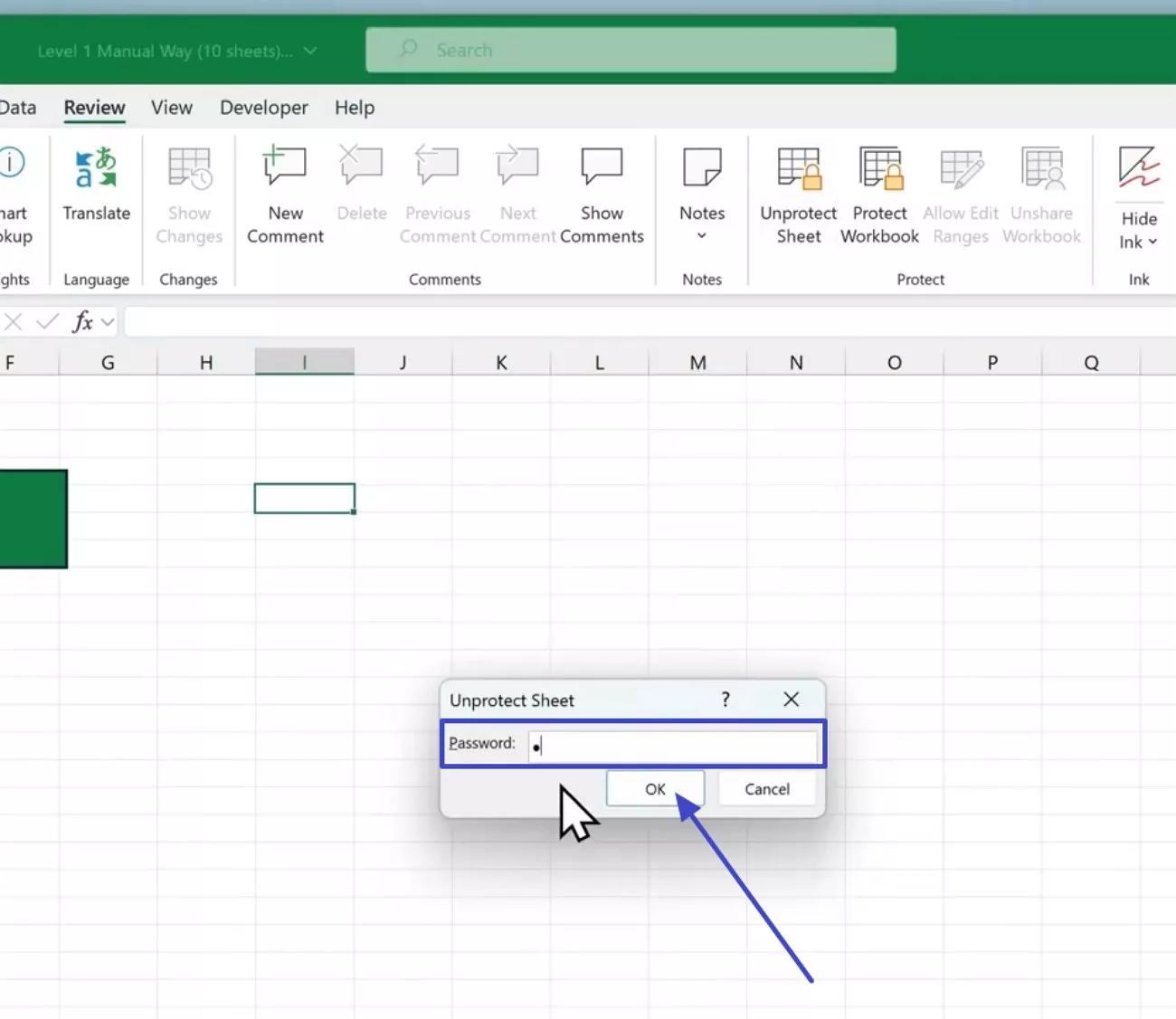 enter password to unlock
