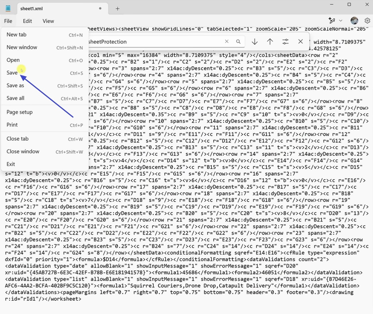 remove the protecting tag and save