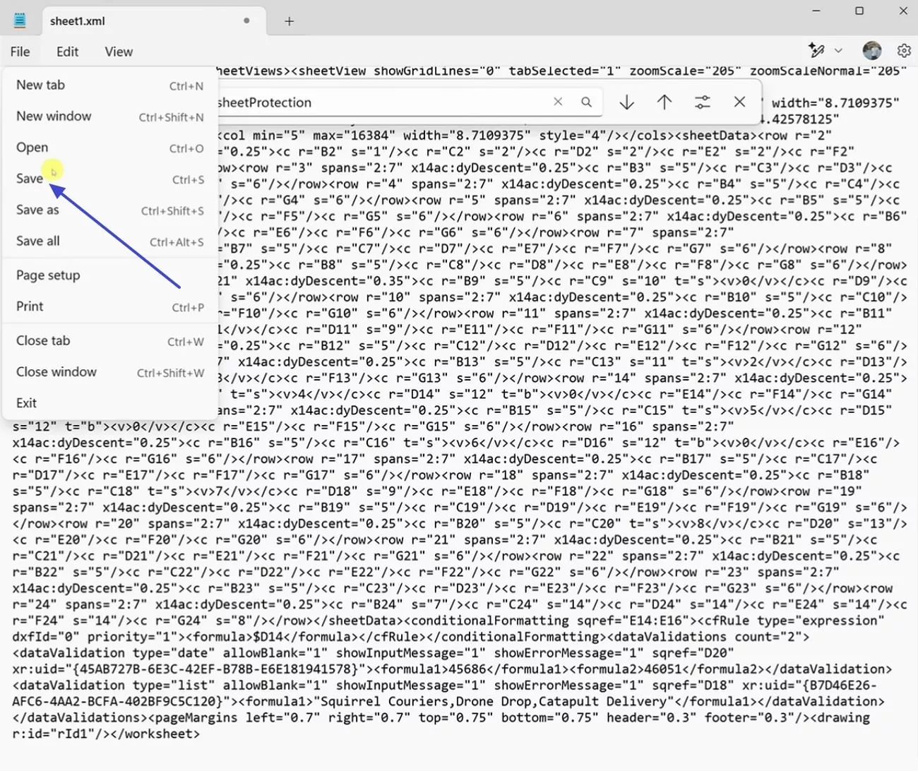 remove the protecting tag and save