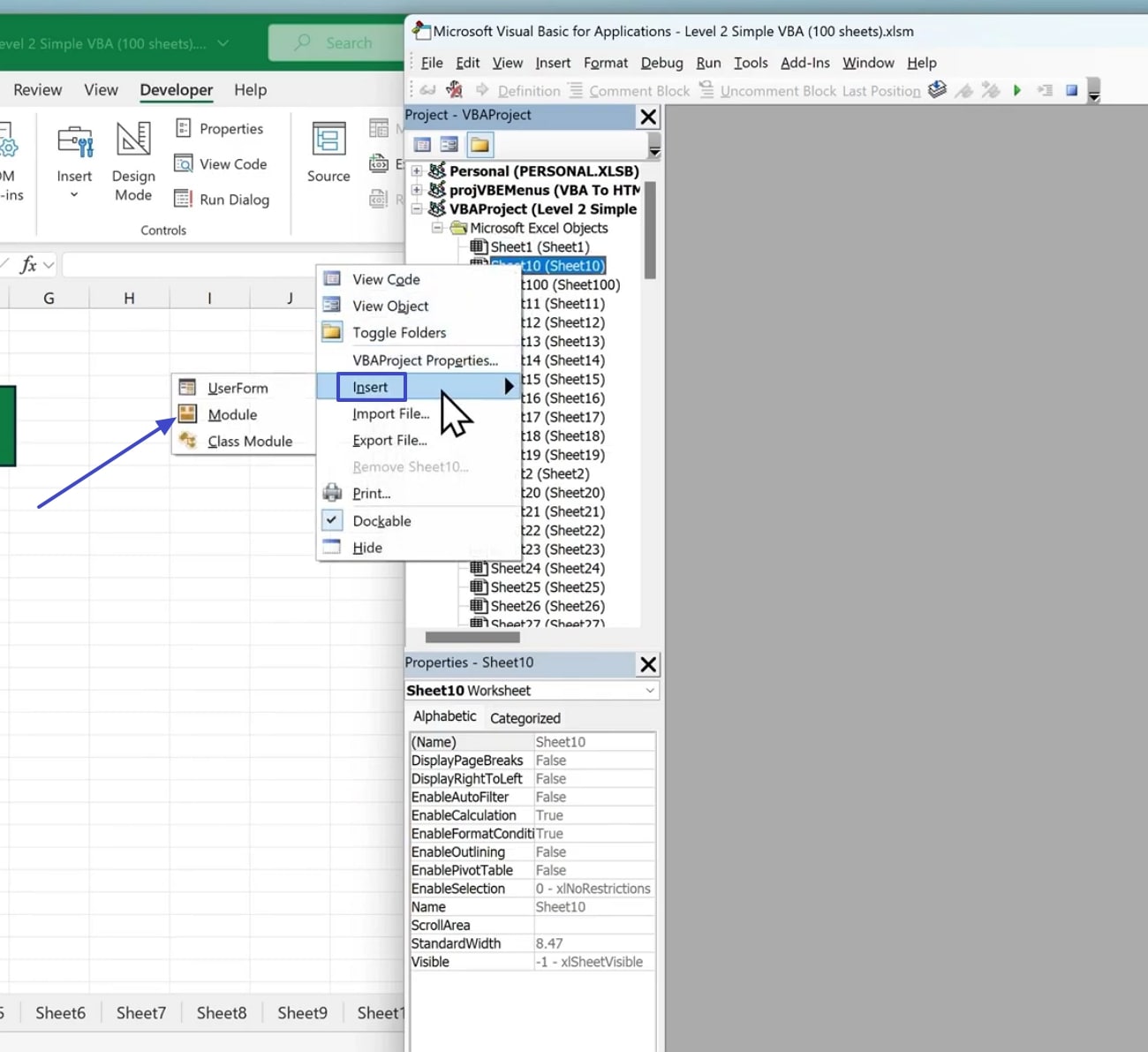 insert the module to proceed