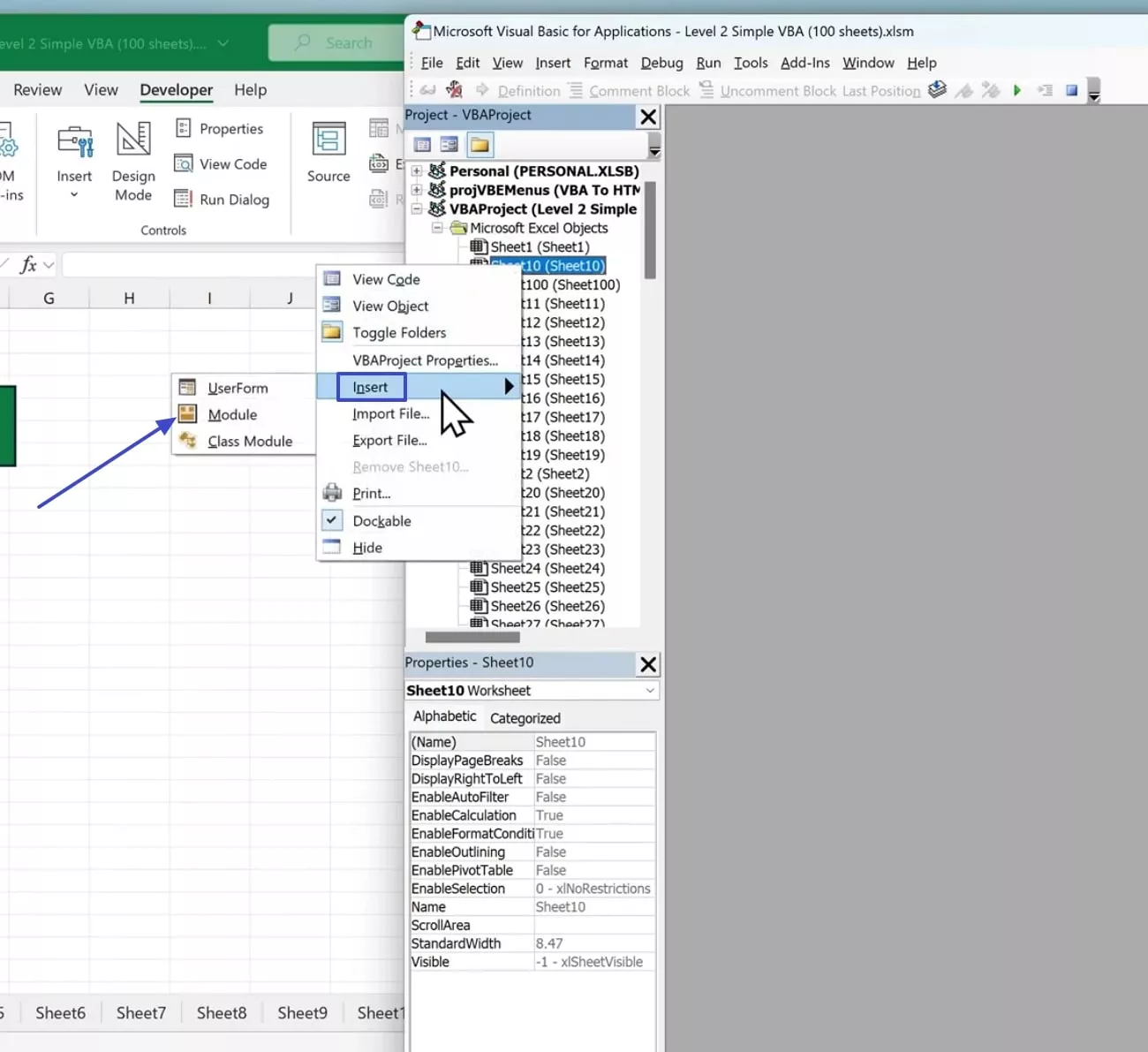 insert the module to proceed