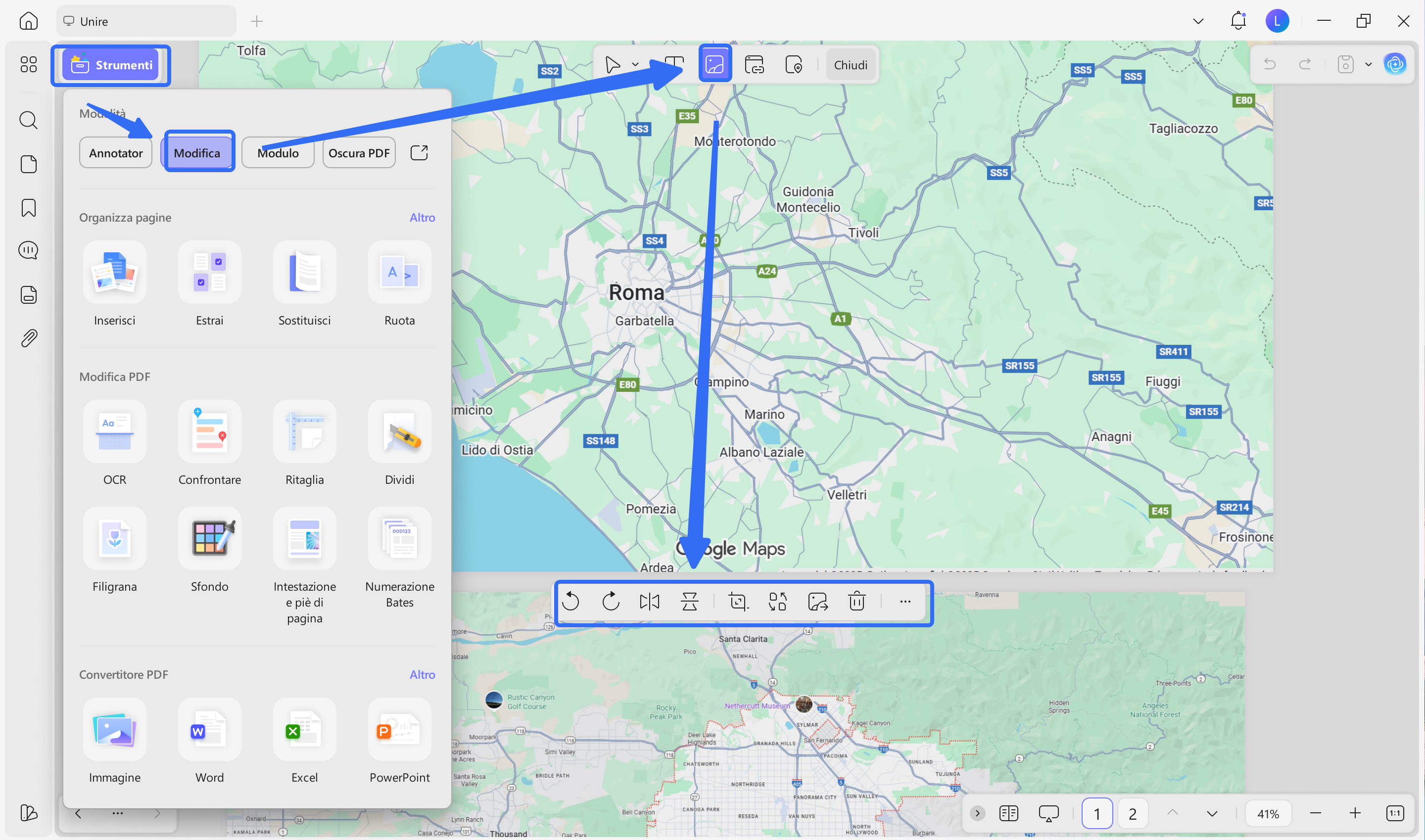 Insert a Map Image into a PDF File on UPDF via adding image