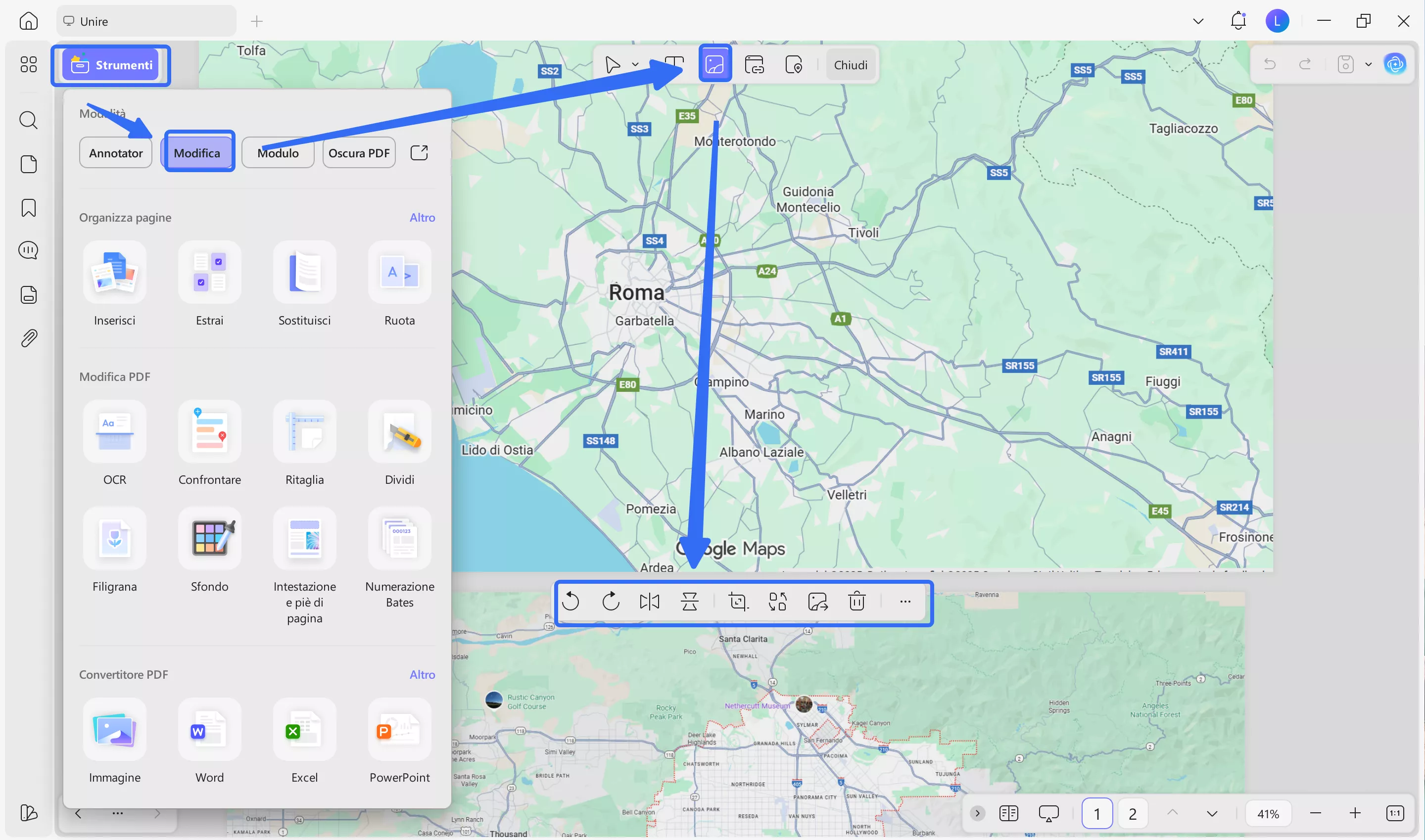 Insert a Map Image into a PDF File on UPDF via adding image