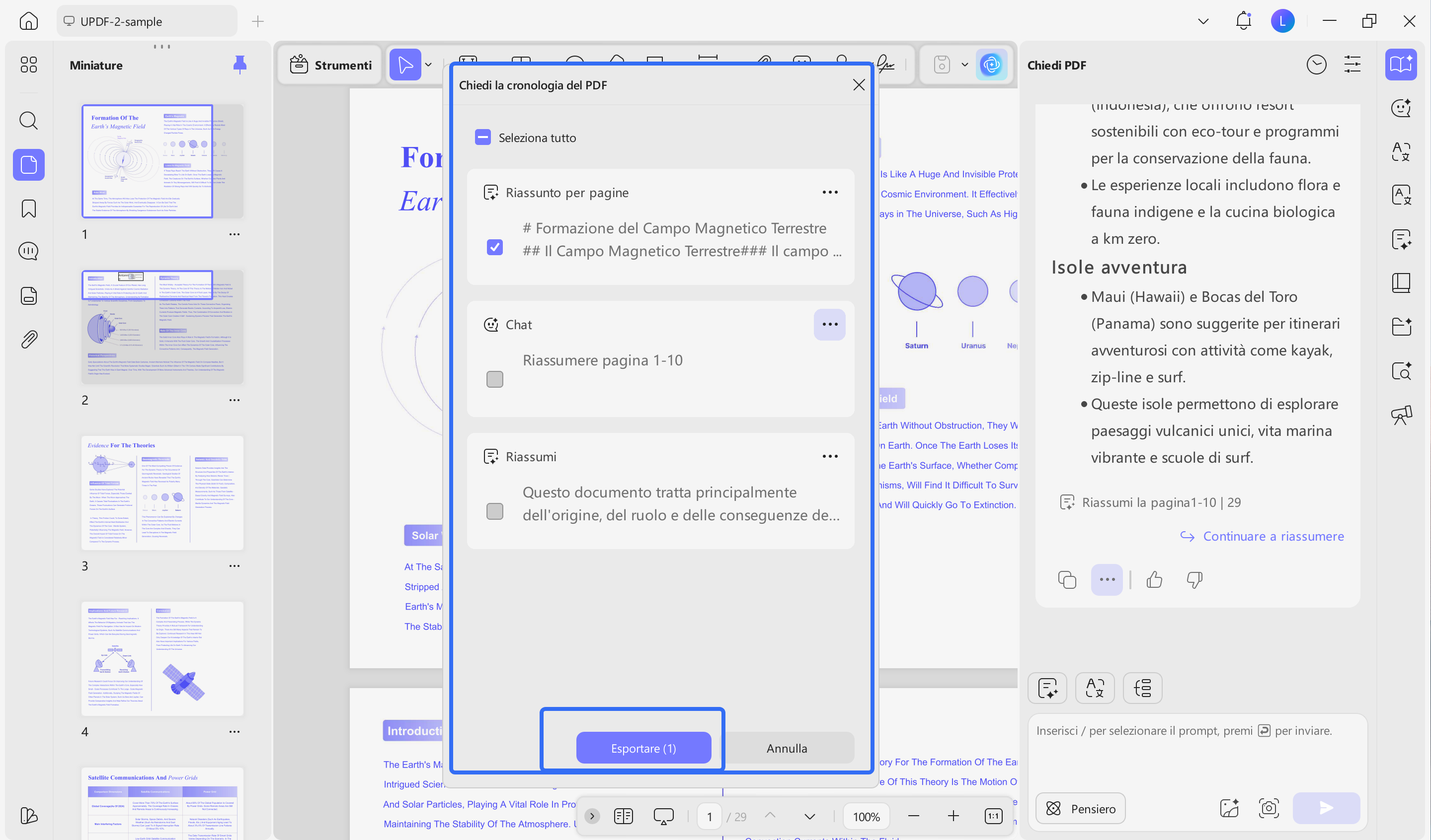 export in desired format updf ai windows