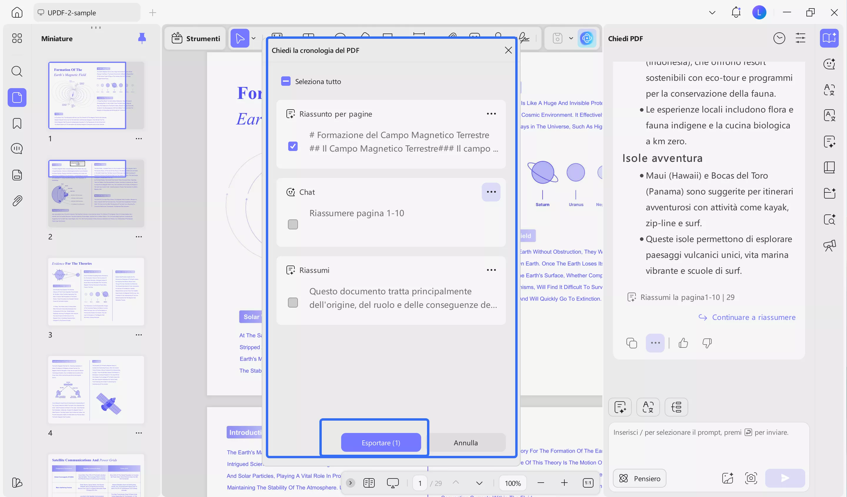 export in desired format updf ai windows