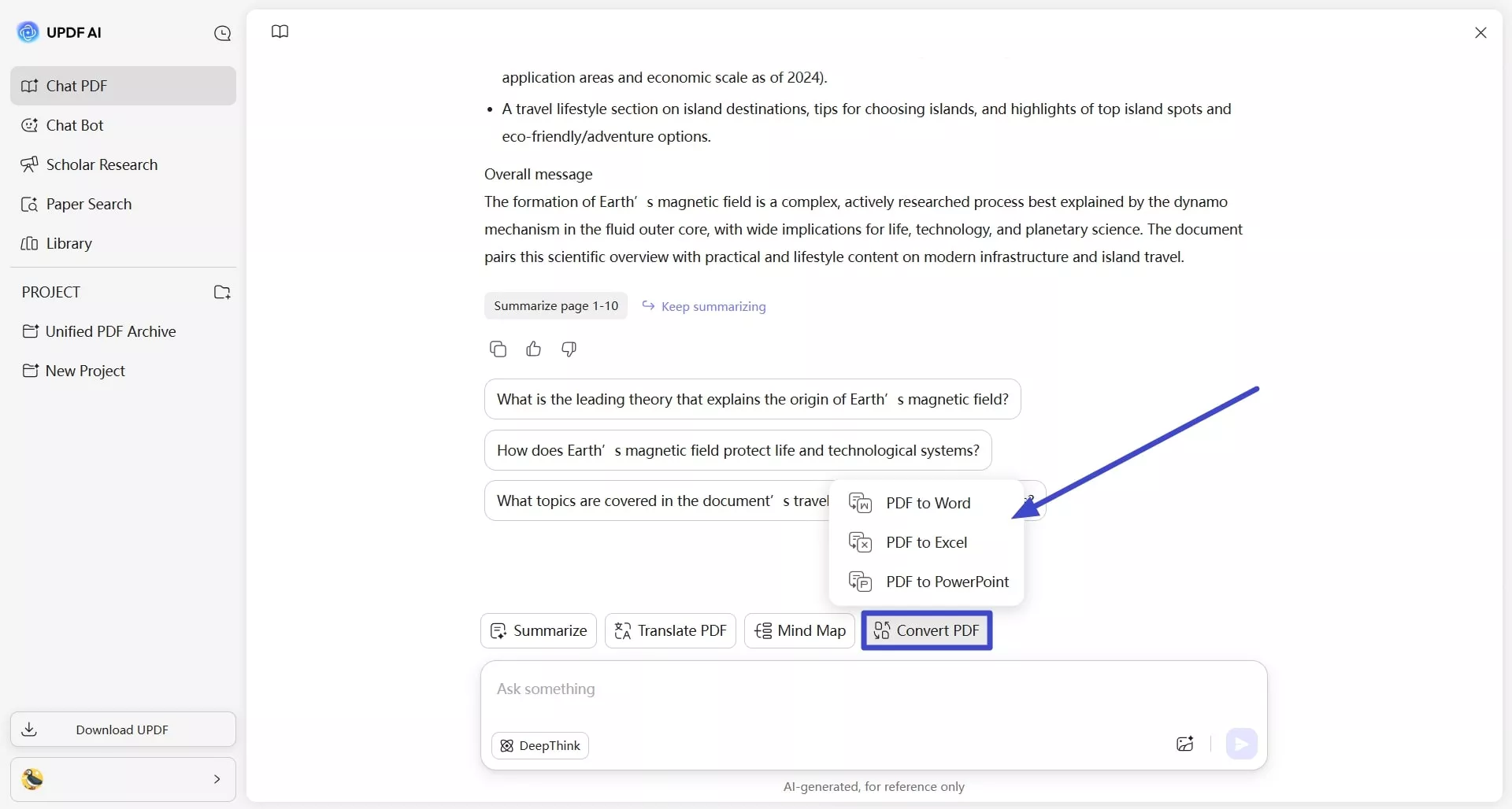 proceed to convert pdf updf ai online