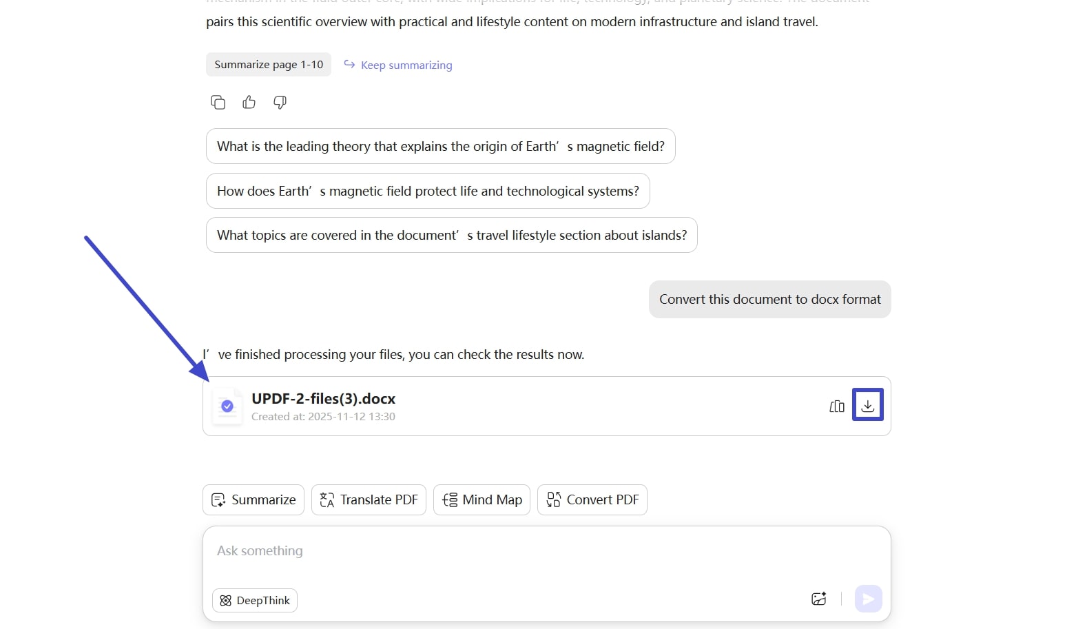 successfully convert and download file