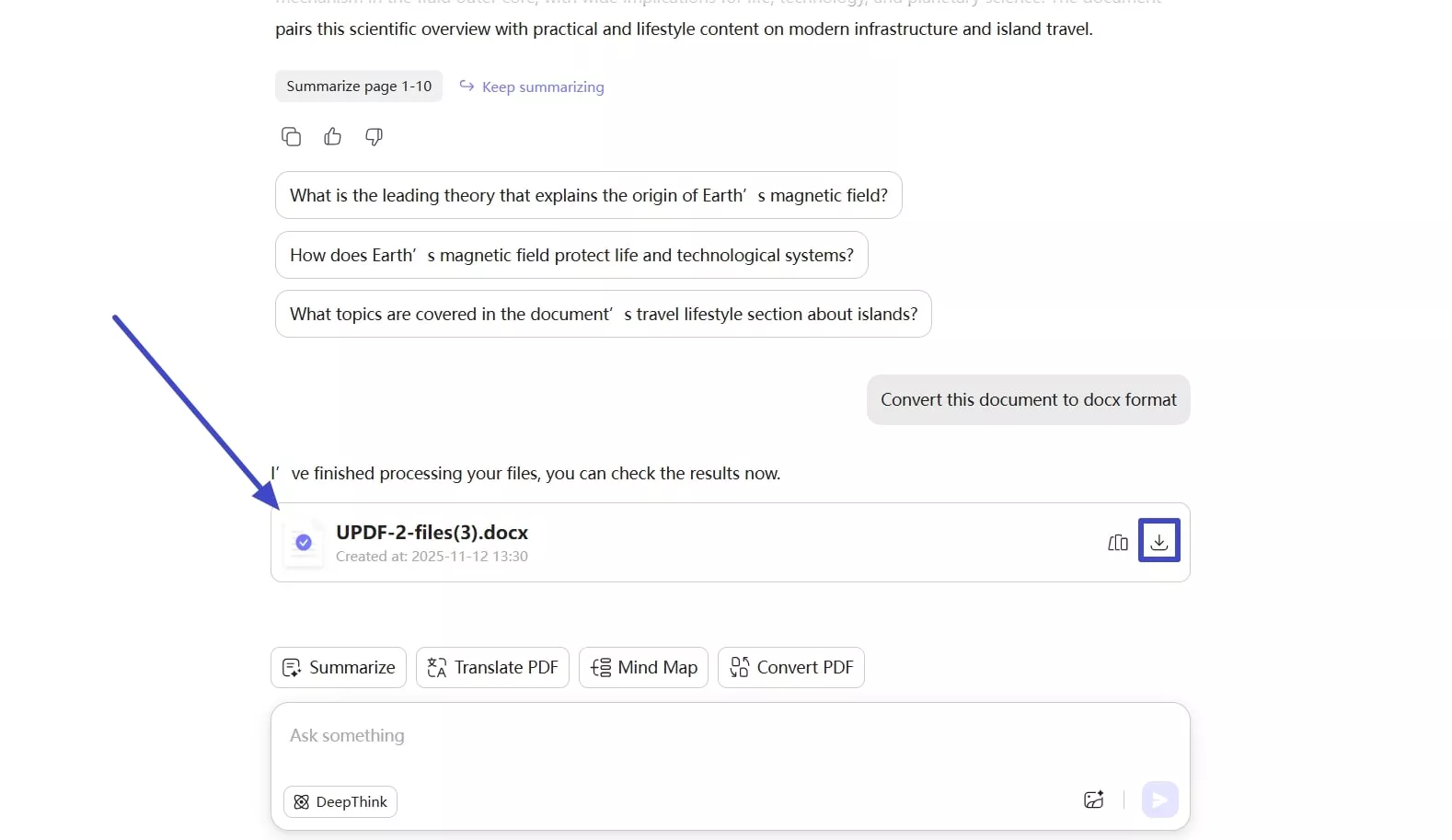 successfully convert and download file