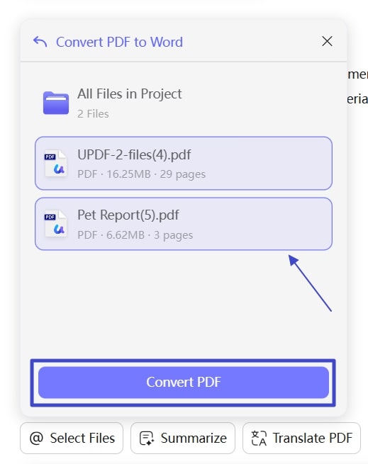select files and convert