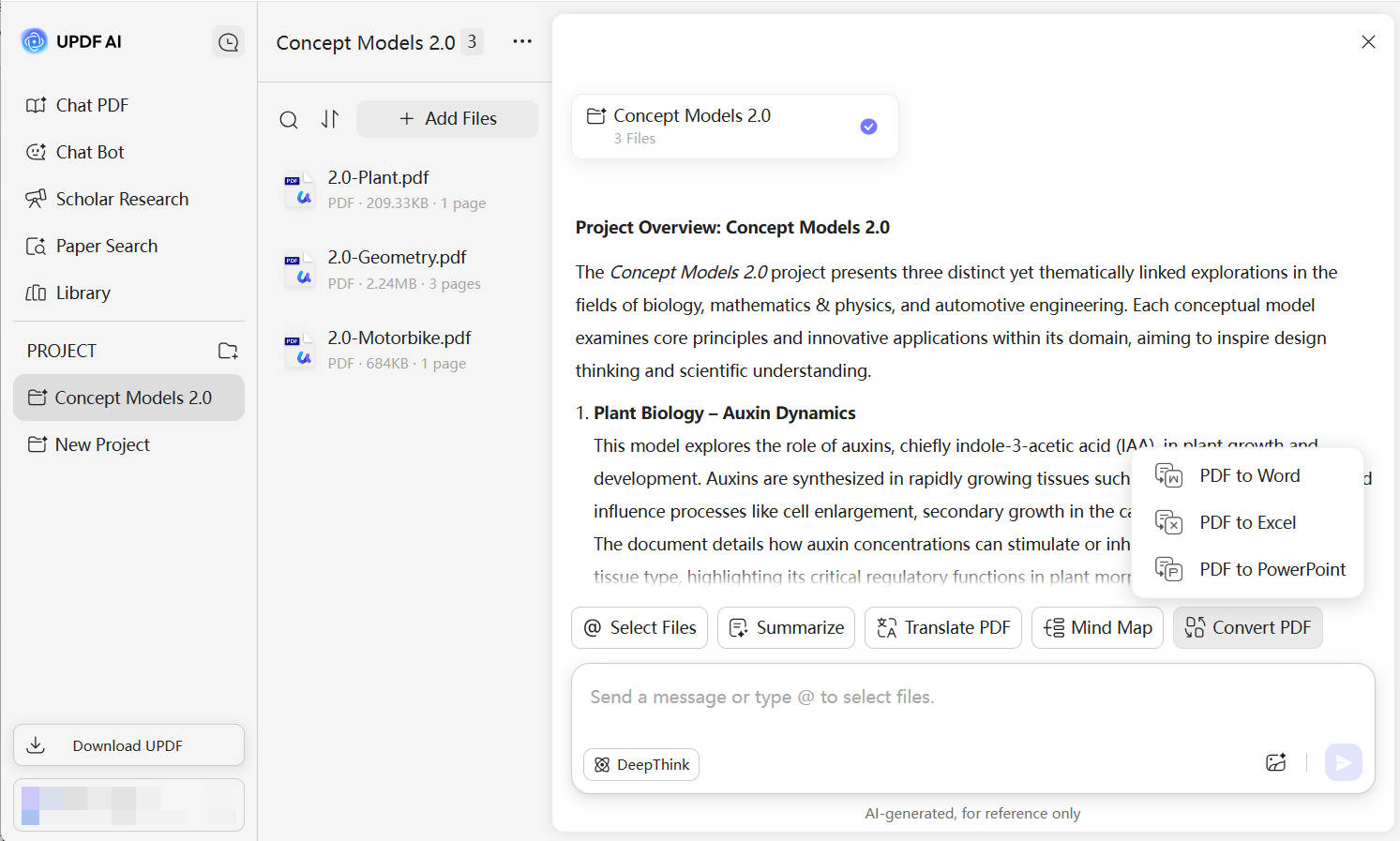 updf ai online covert pdfs