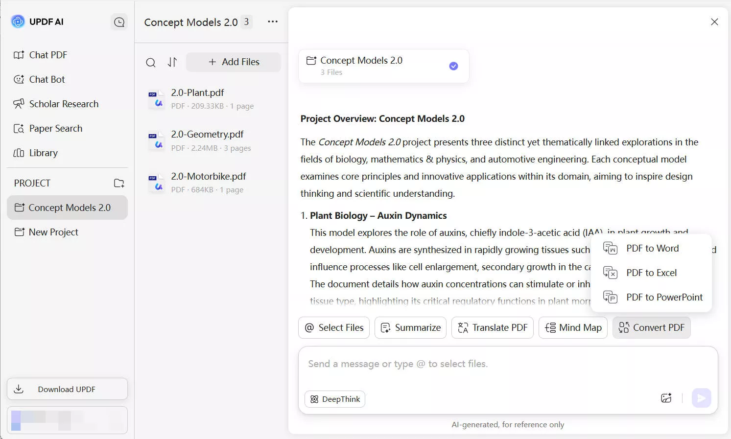 updf ai online covert pdfs