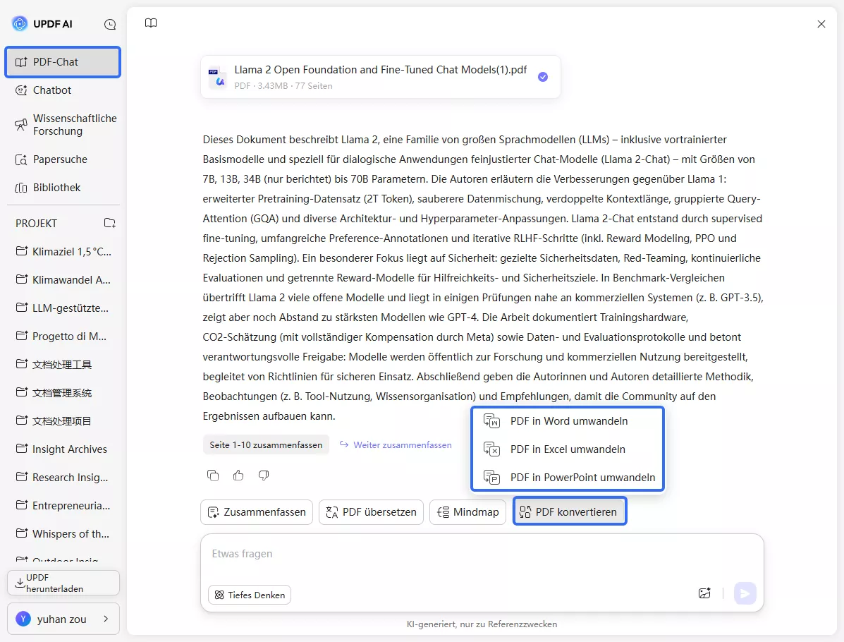 updf ai online verdeckte einzelne PDF-Datei