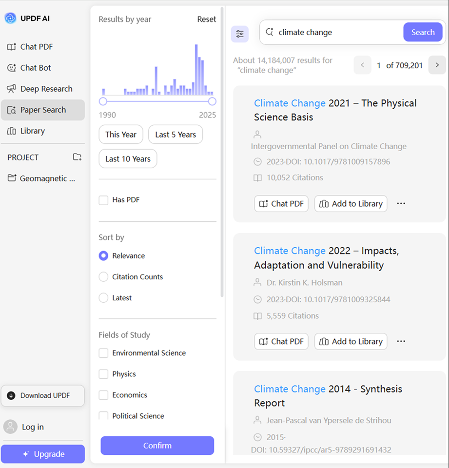 updf ai paper search
