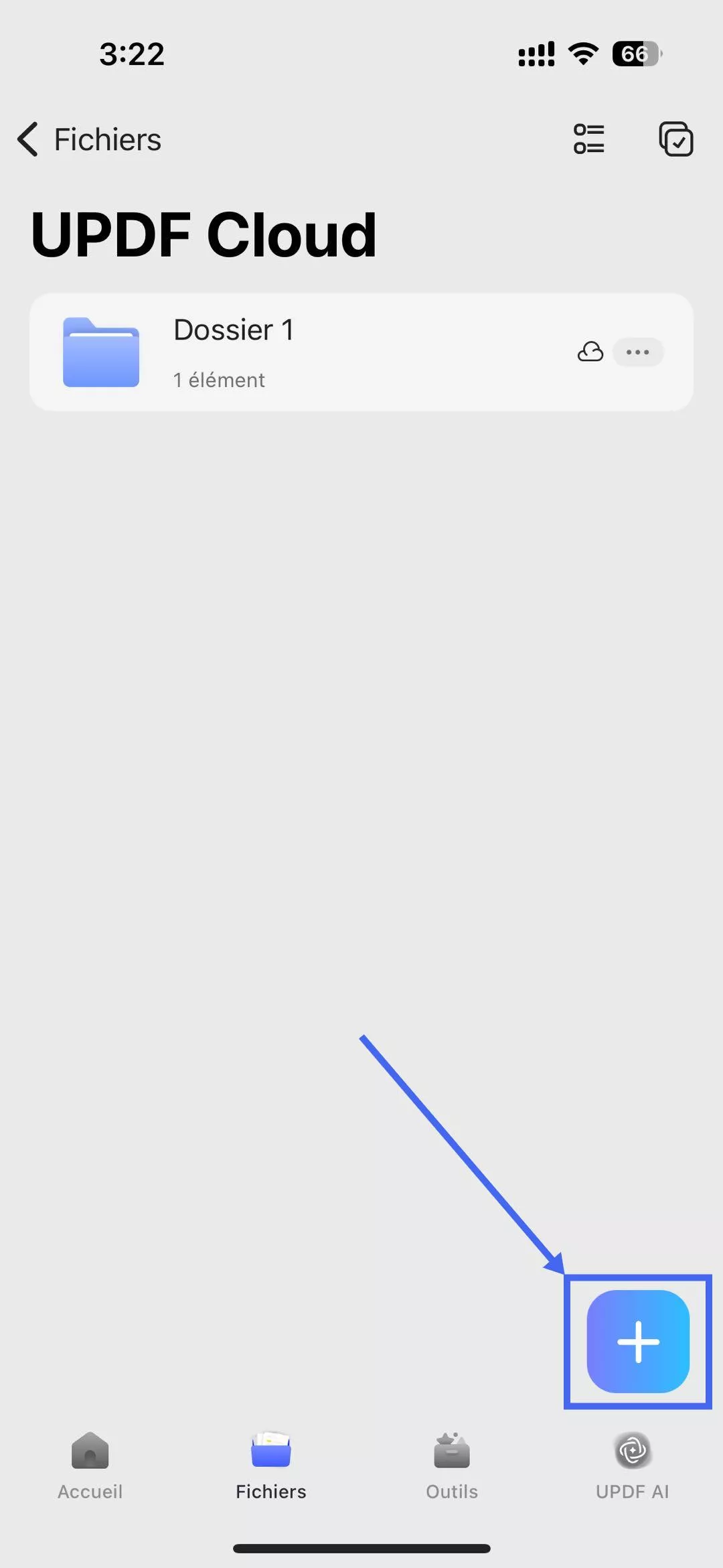 interface de fichiers sur iOS