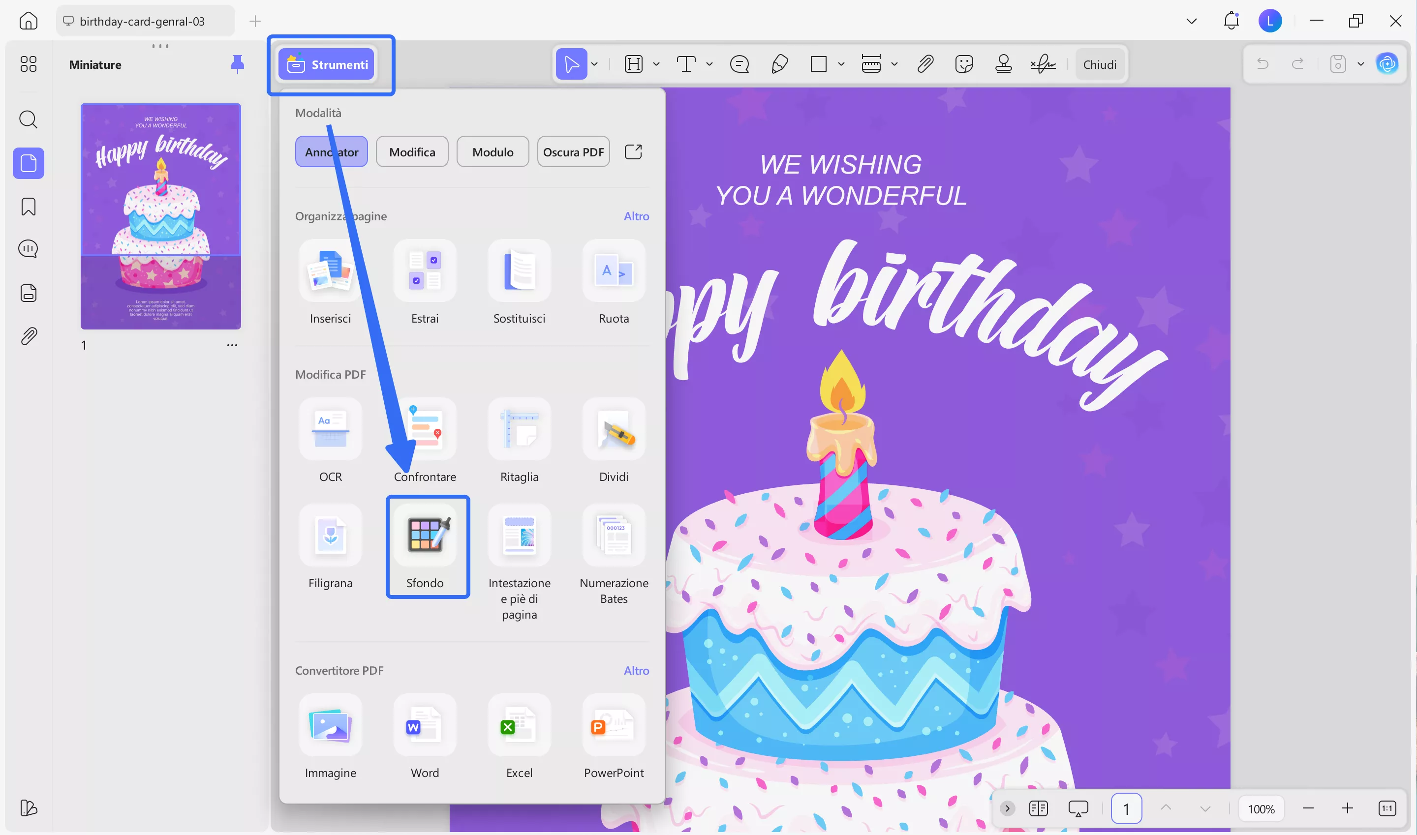 convert bg with updf