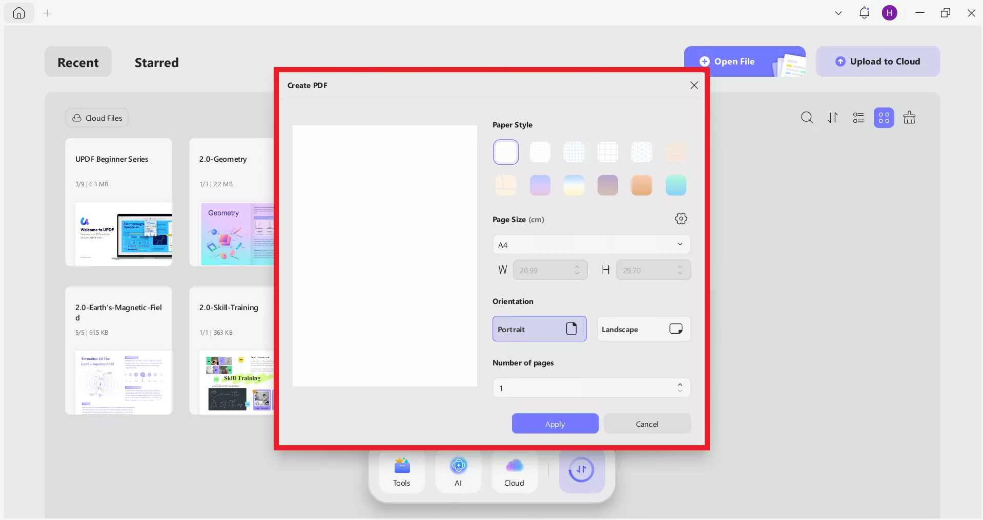 updf crate blank pdf 2