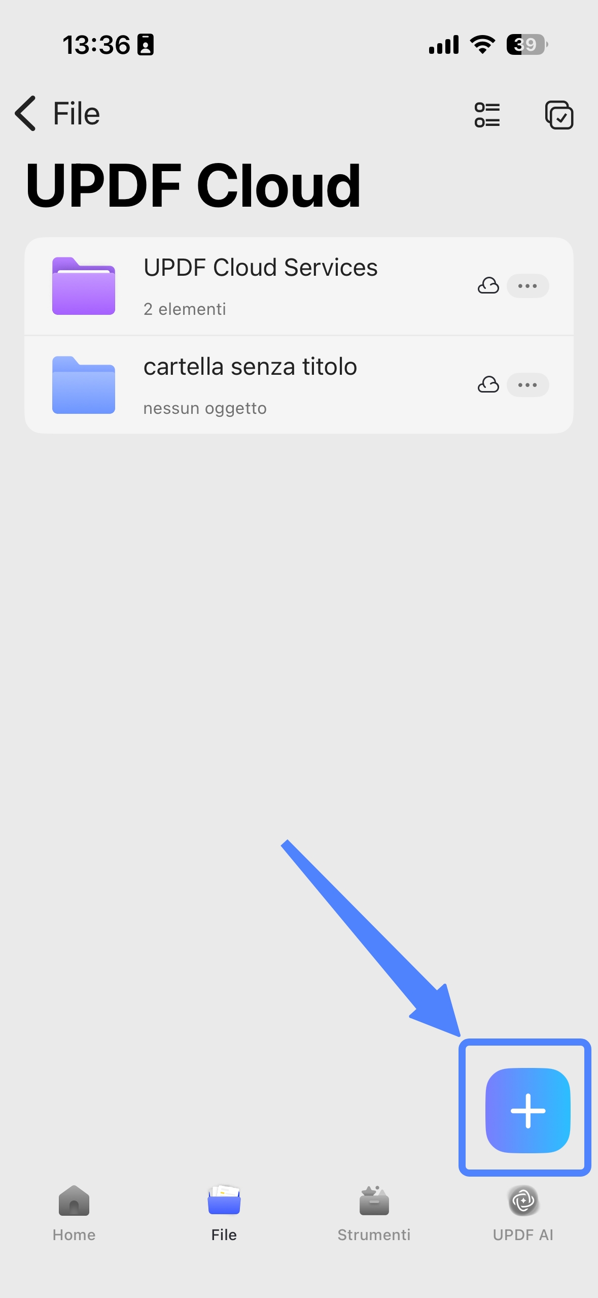 create new folder in cloud ios