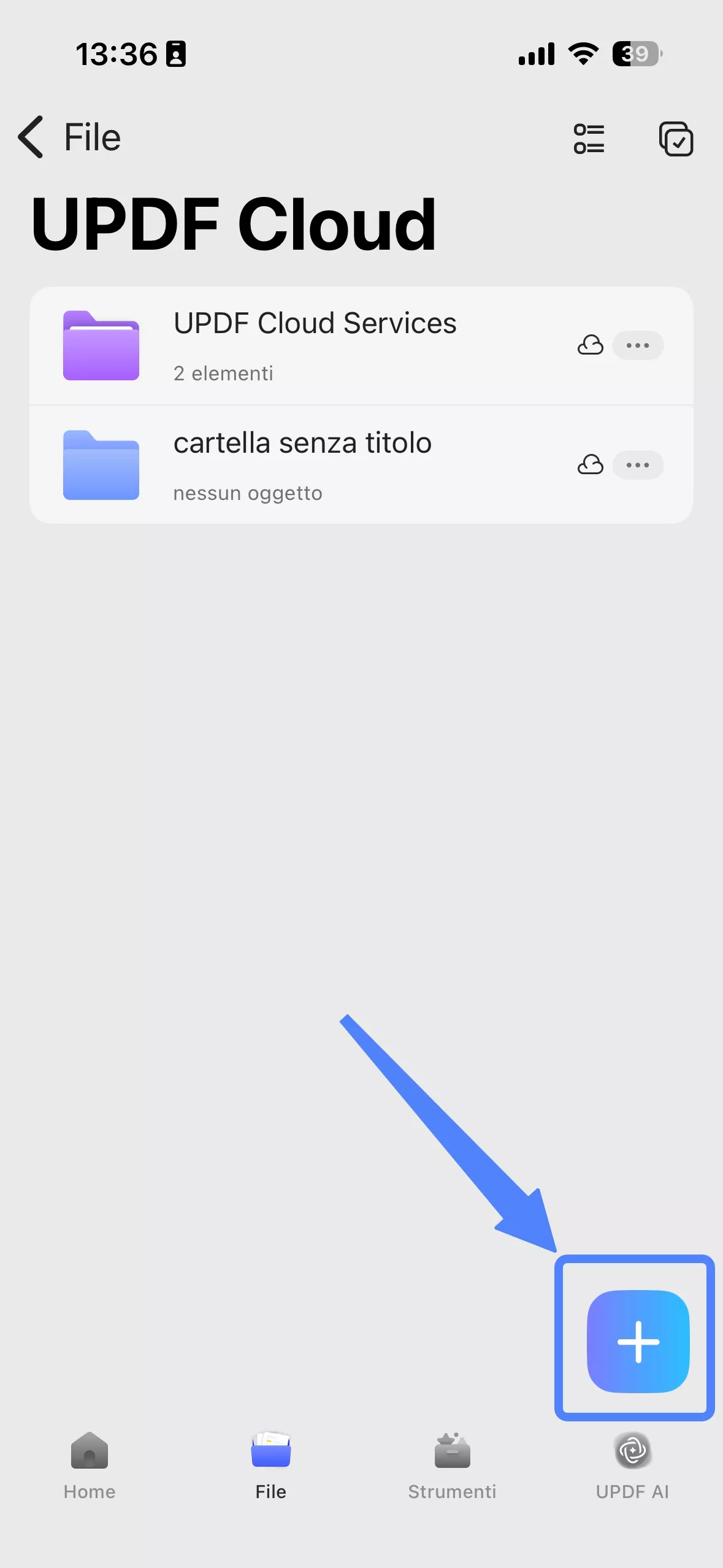 create new folder in cloud ios