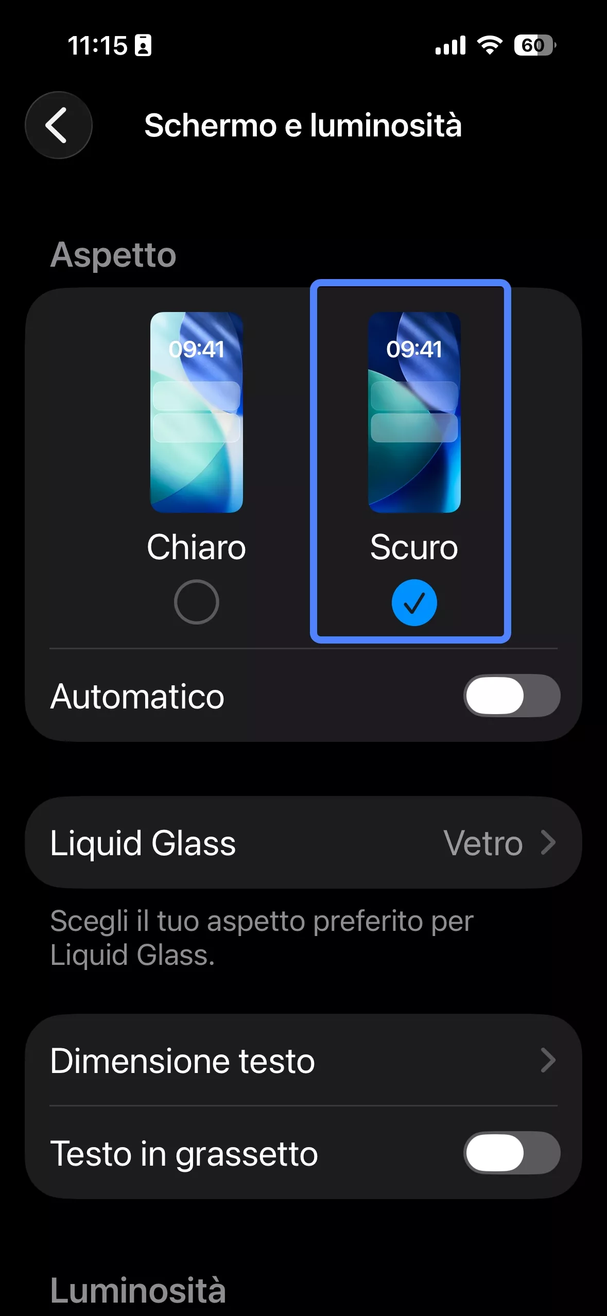 choose the dark mode ios
