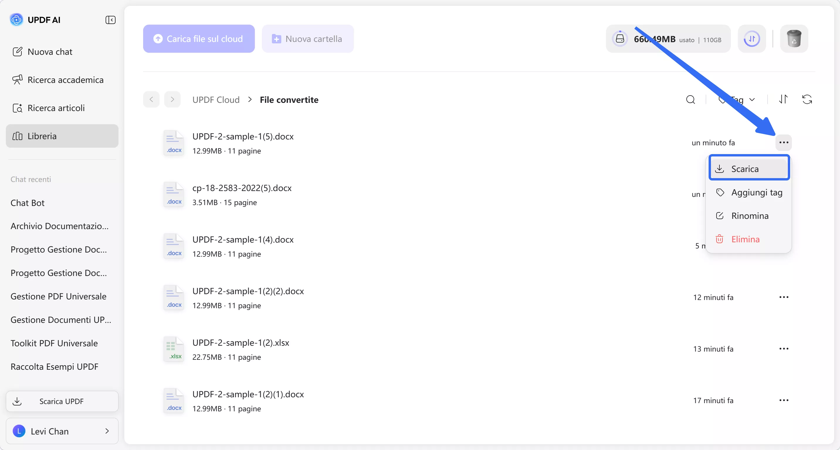 download converted files from librarying 