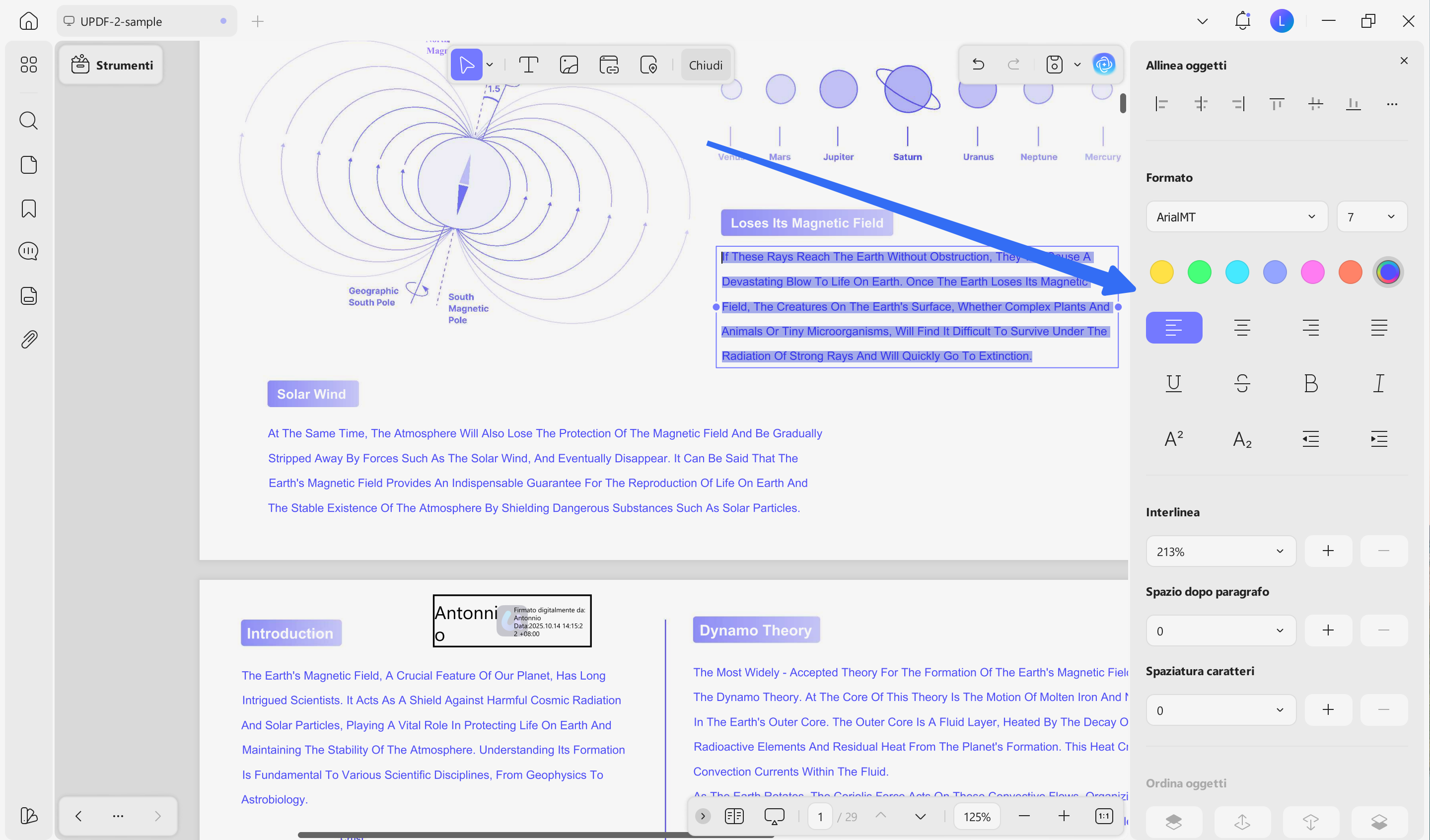 Edit text with updf on windows