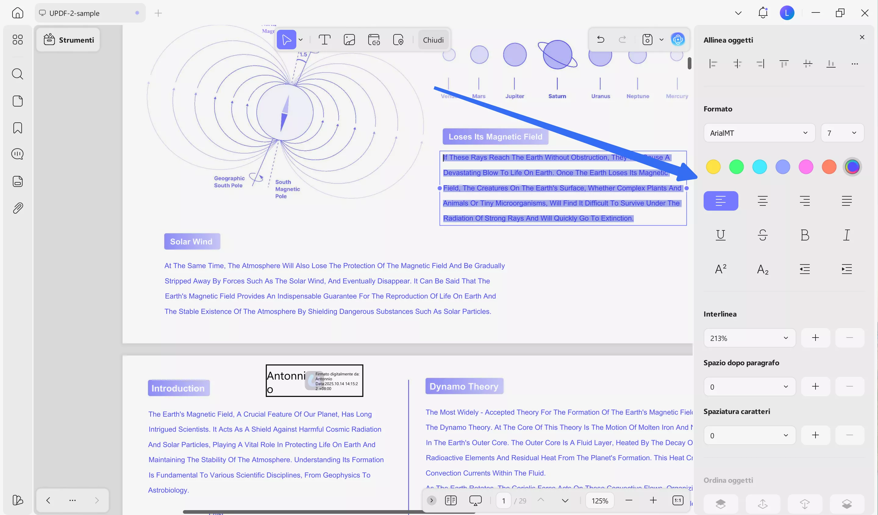 Edit text with updf on windows