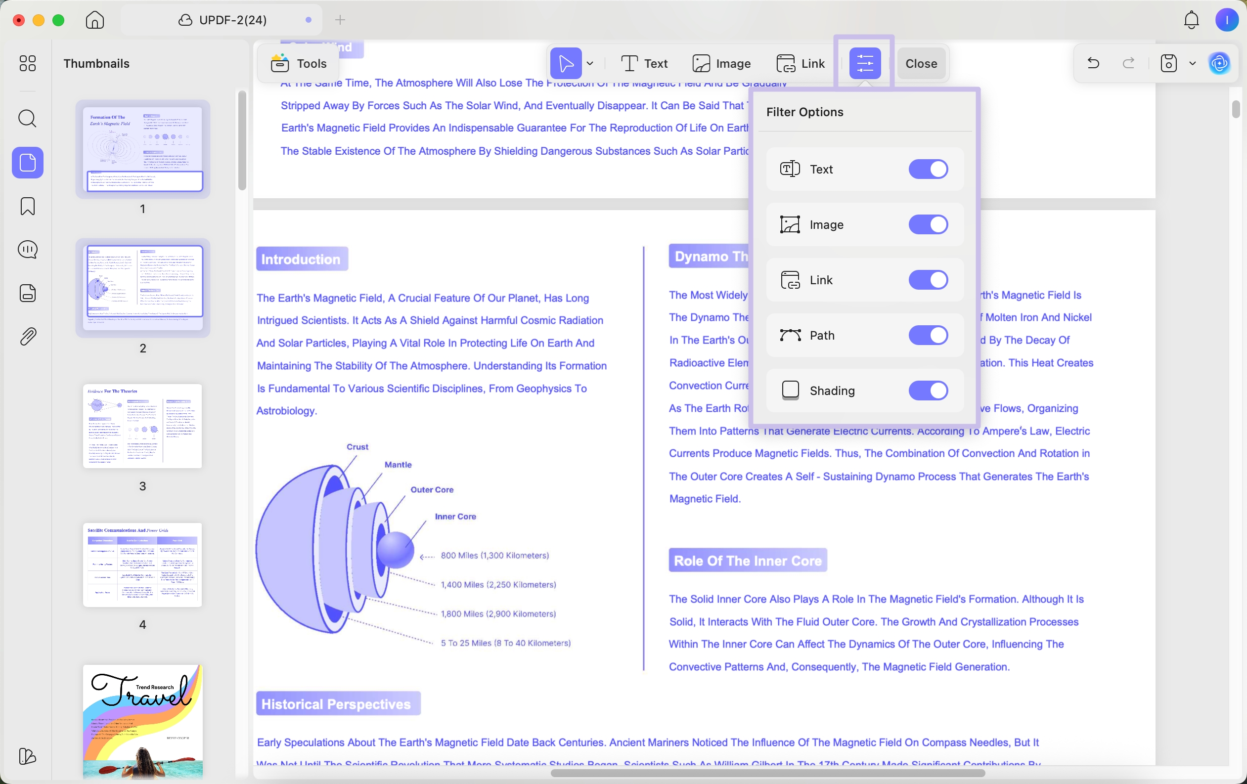 updf filter options mac