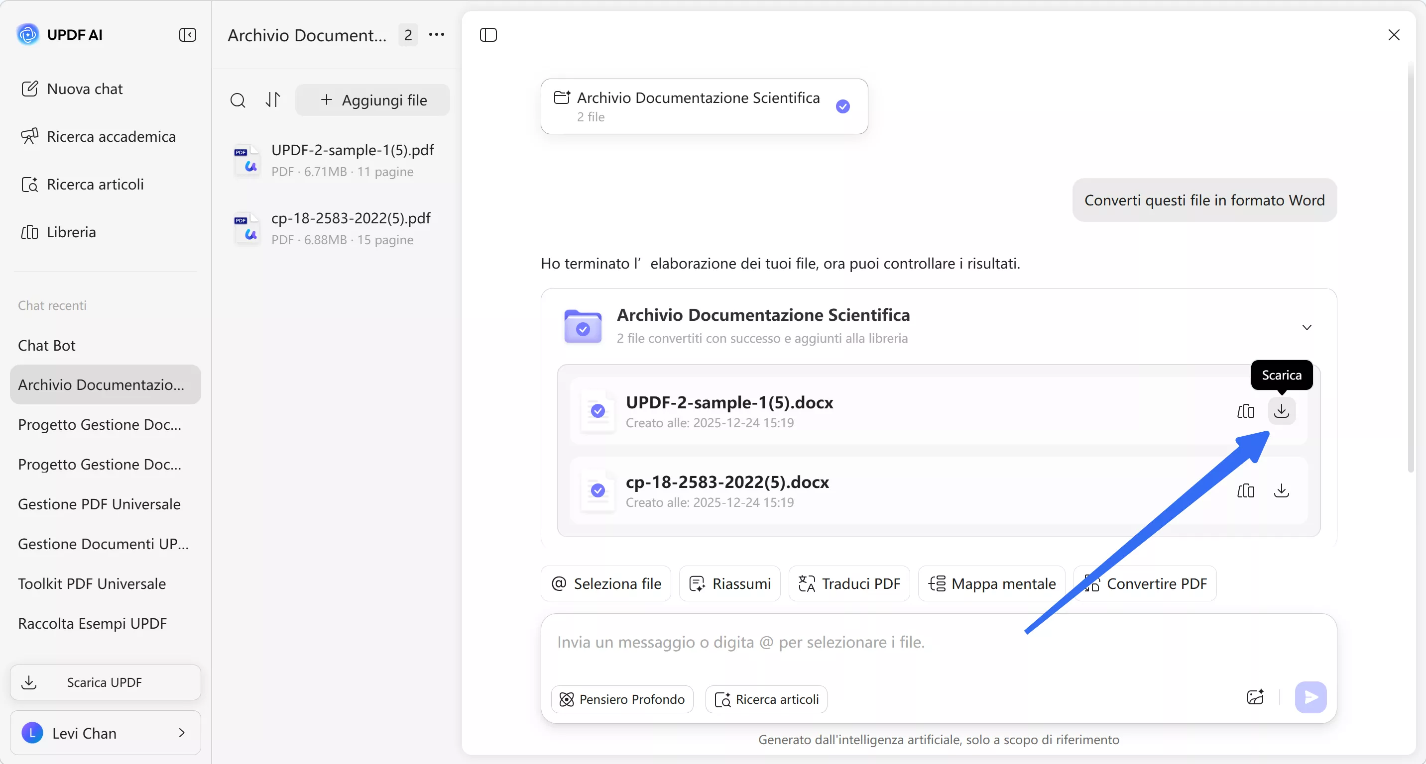 hit the download icon