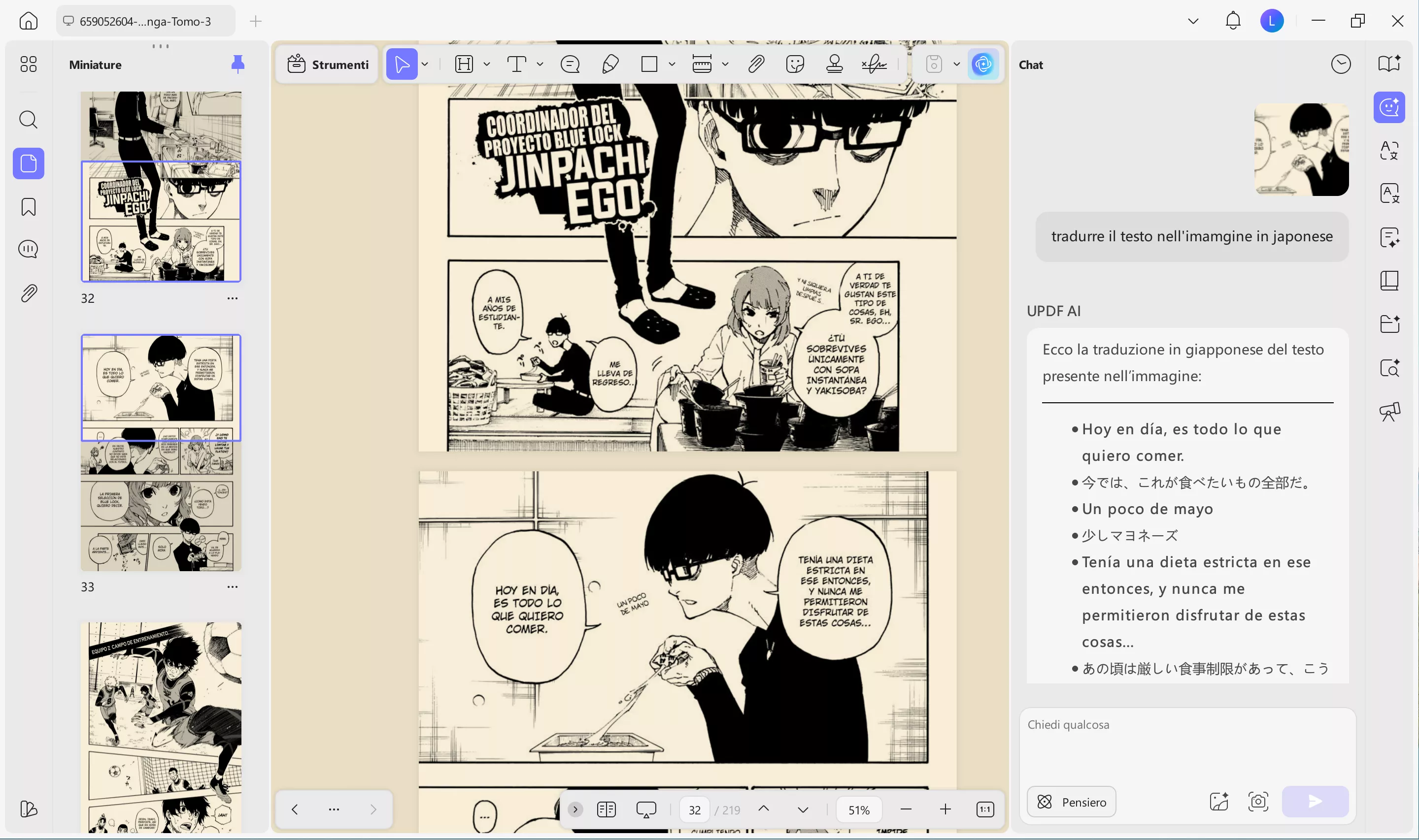translate comicswith updf ai