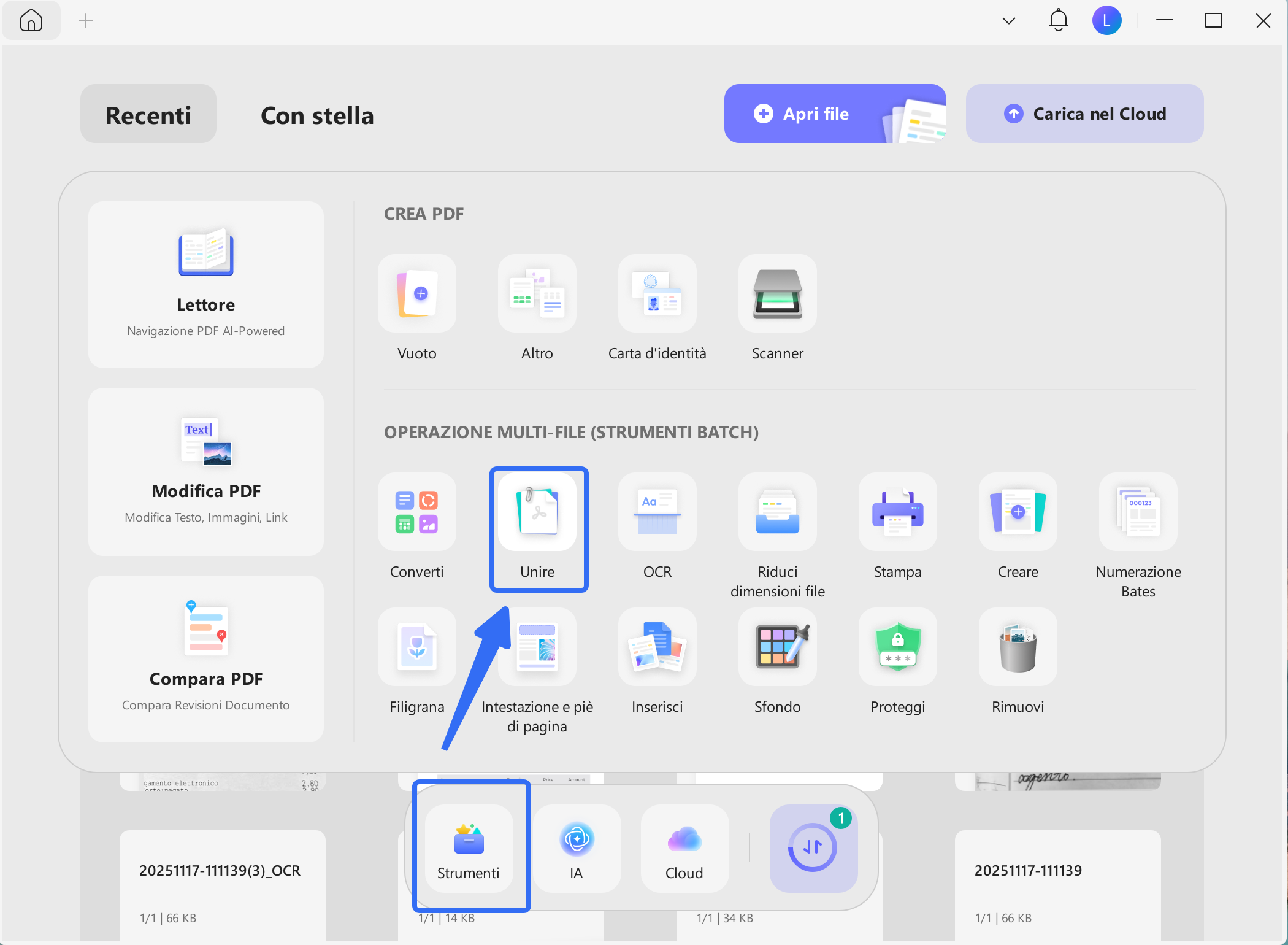 select merge under tools