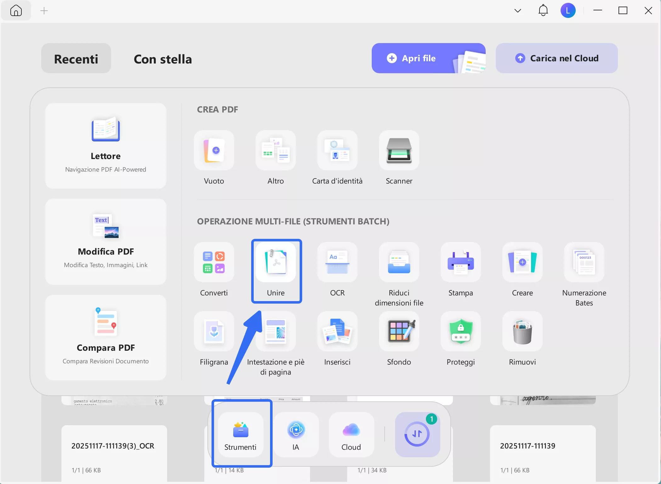 select merge under tools