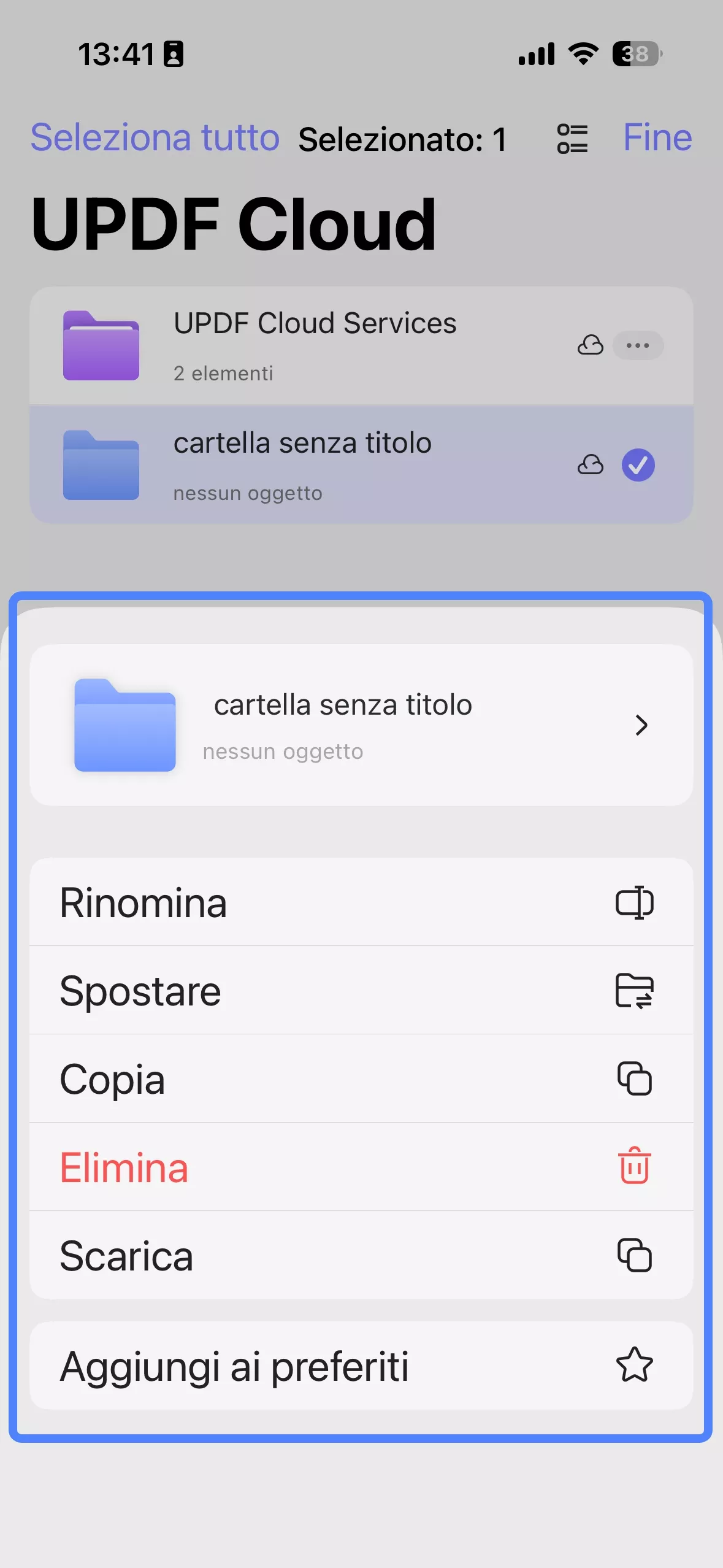 more options in updf cloud
