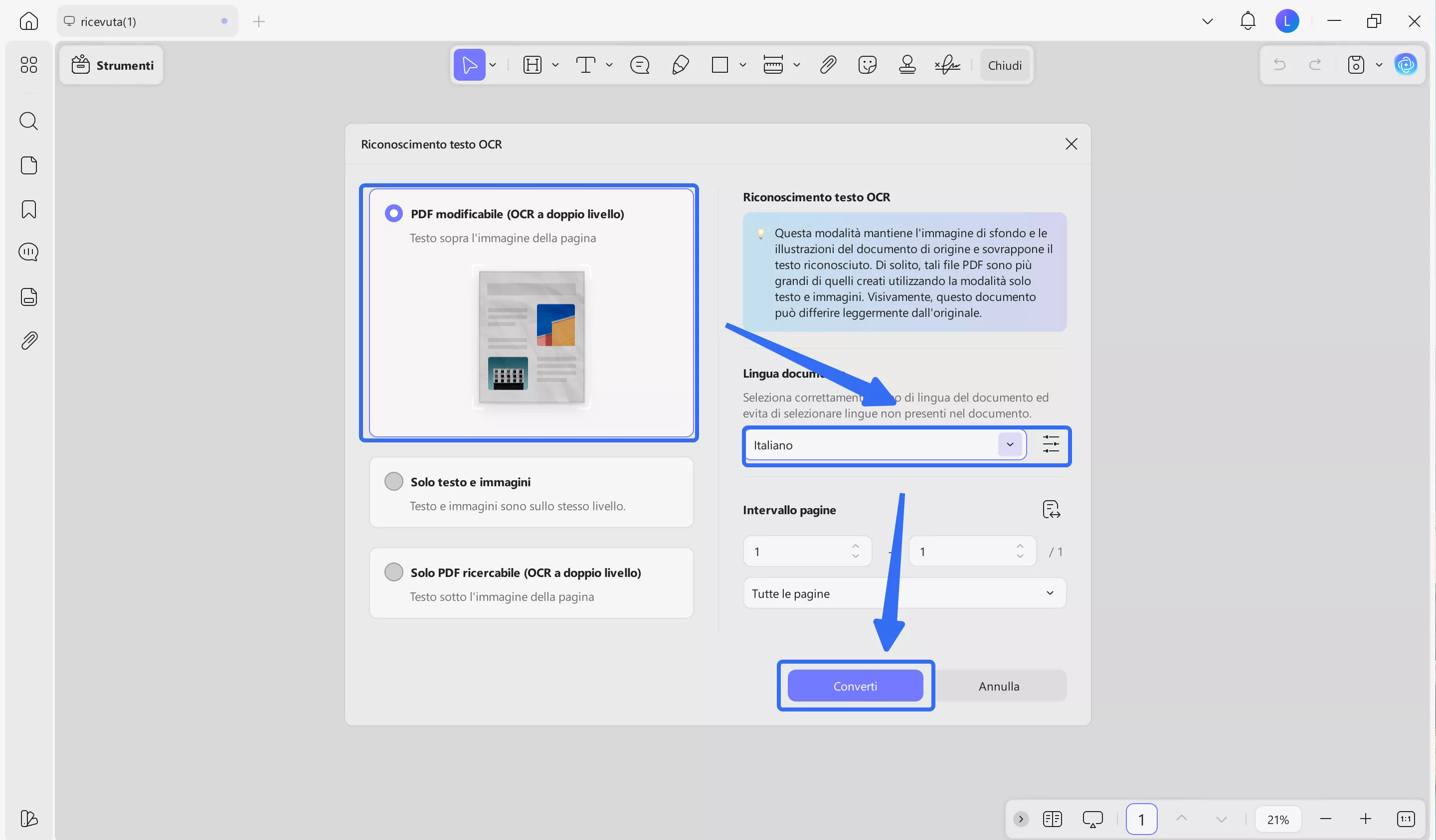 OCR Receipt updf windows