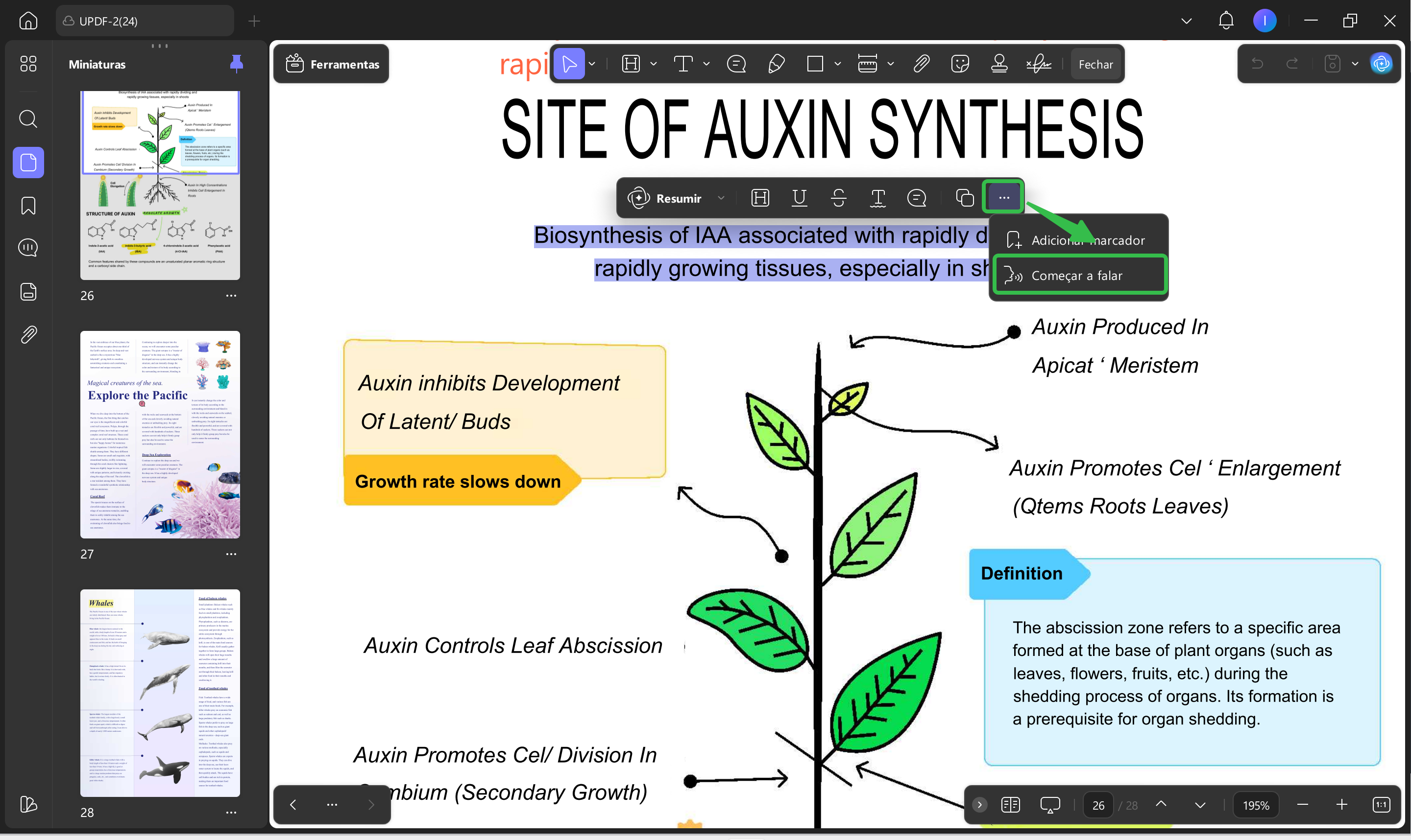 updf lê em voz alta