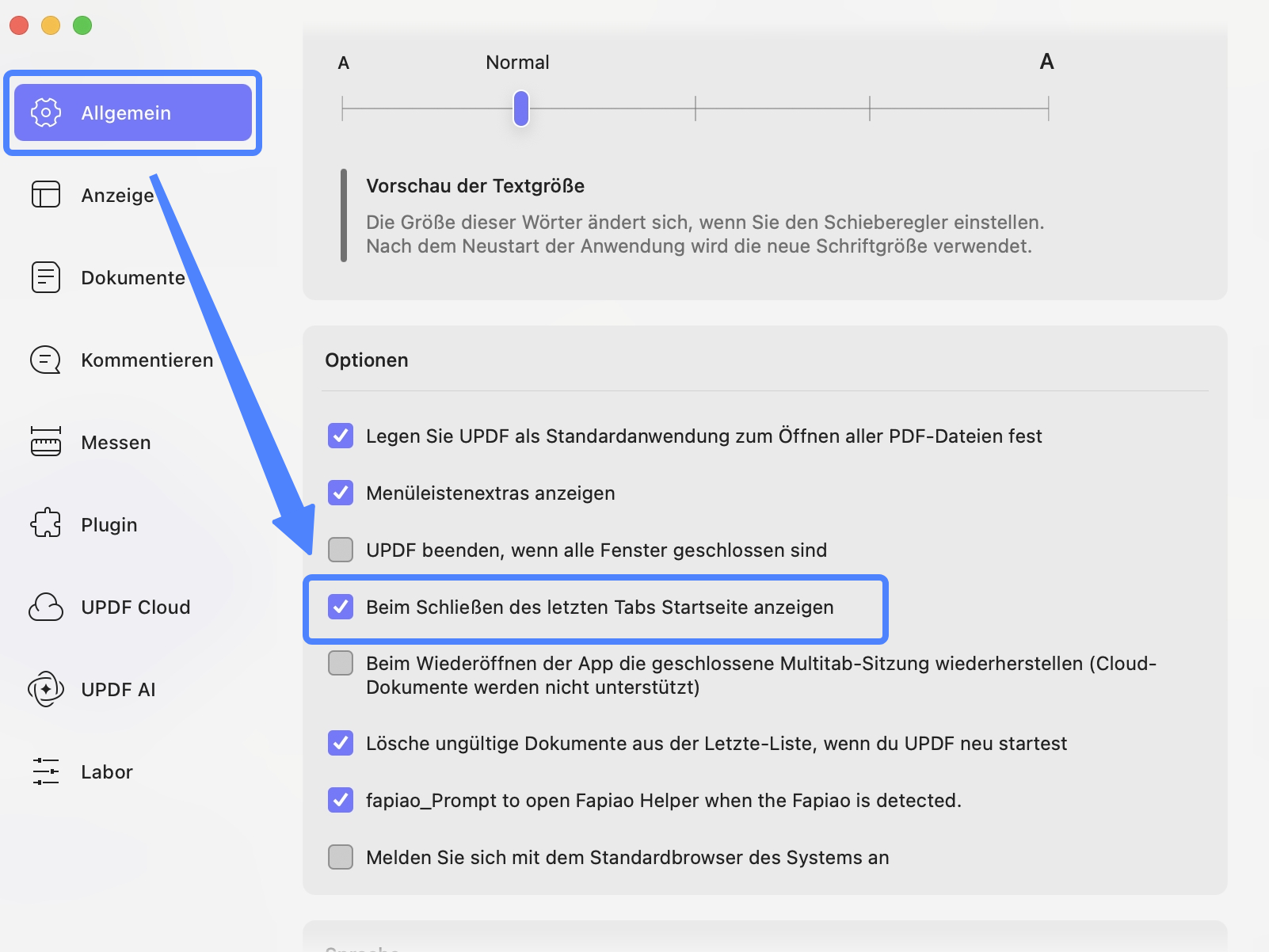updf show home page mac