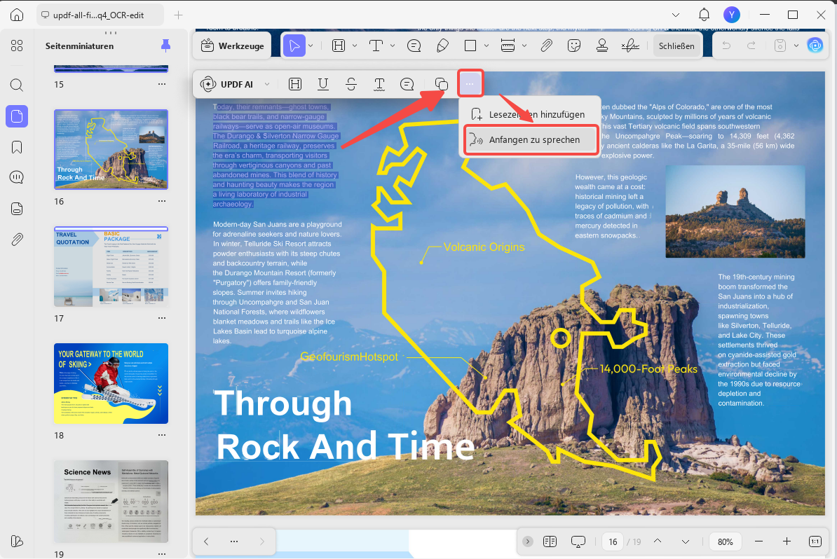 UPDF Vorlesefunktion Windows