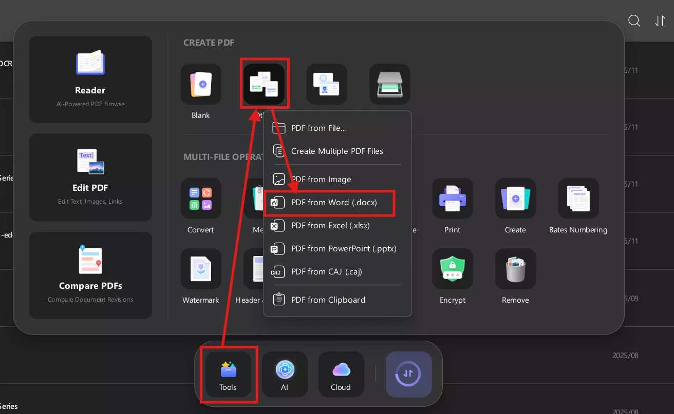 Converting a Word document to PDF using UPDF on PC