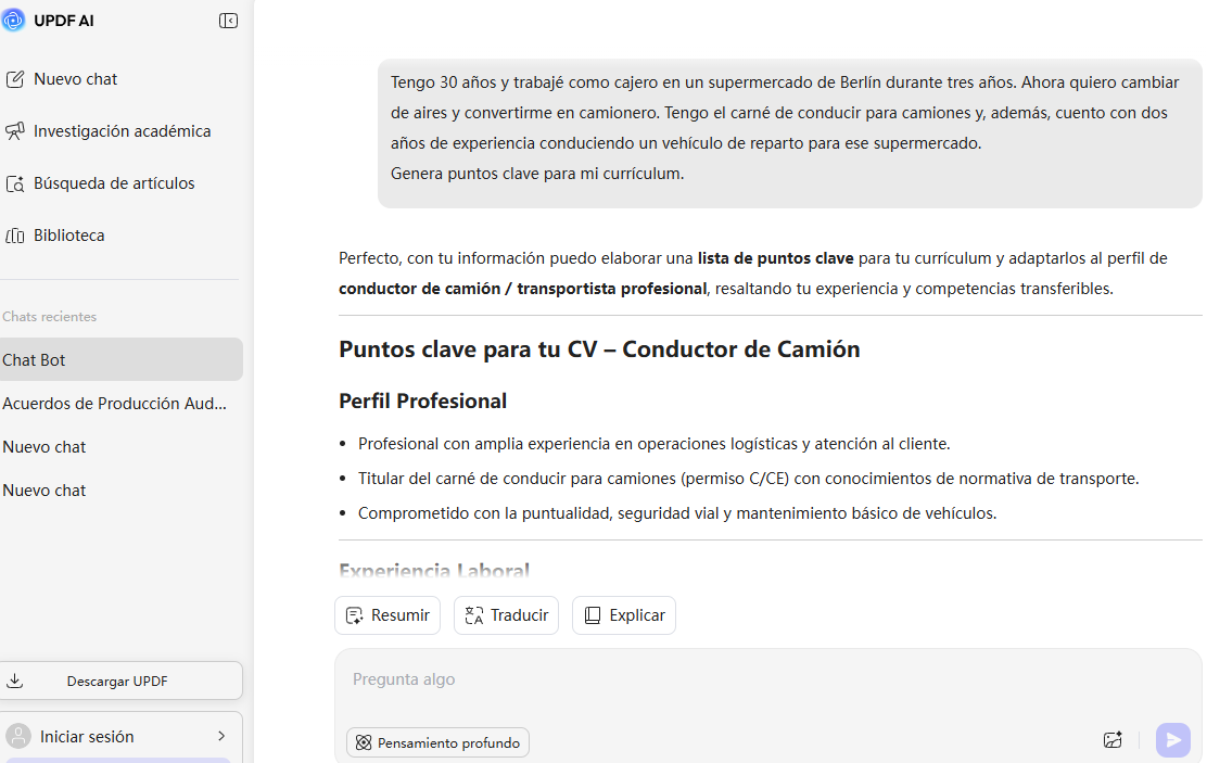 Optimización de experiencia con UPDF AI