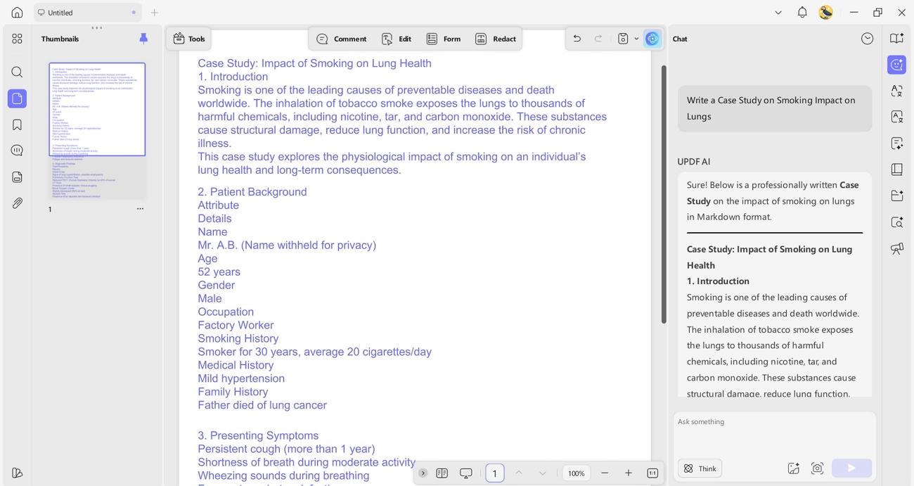 create blank pdf generate ai content