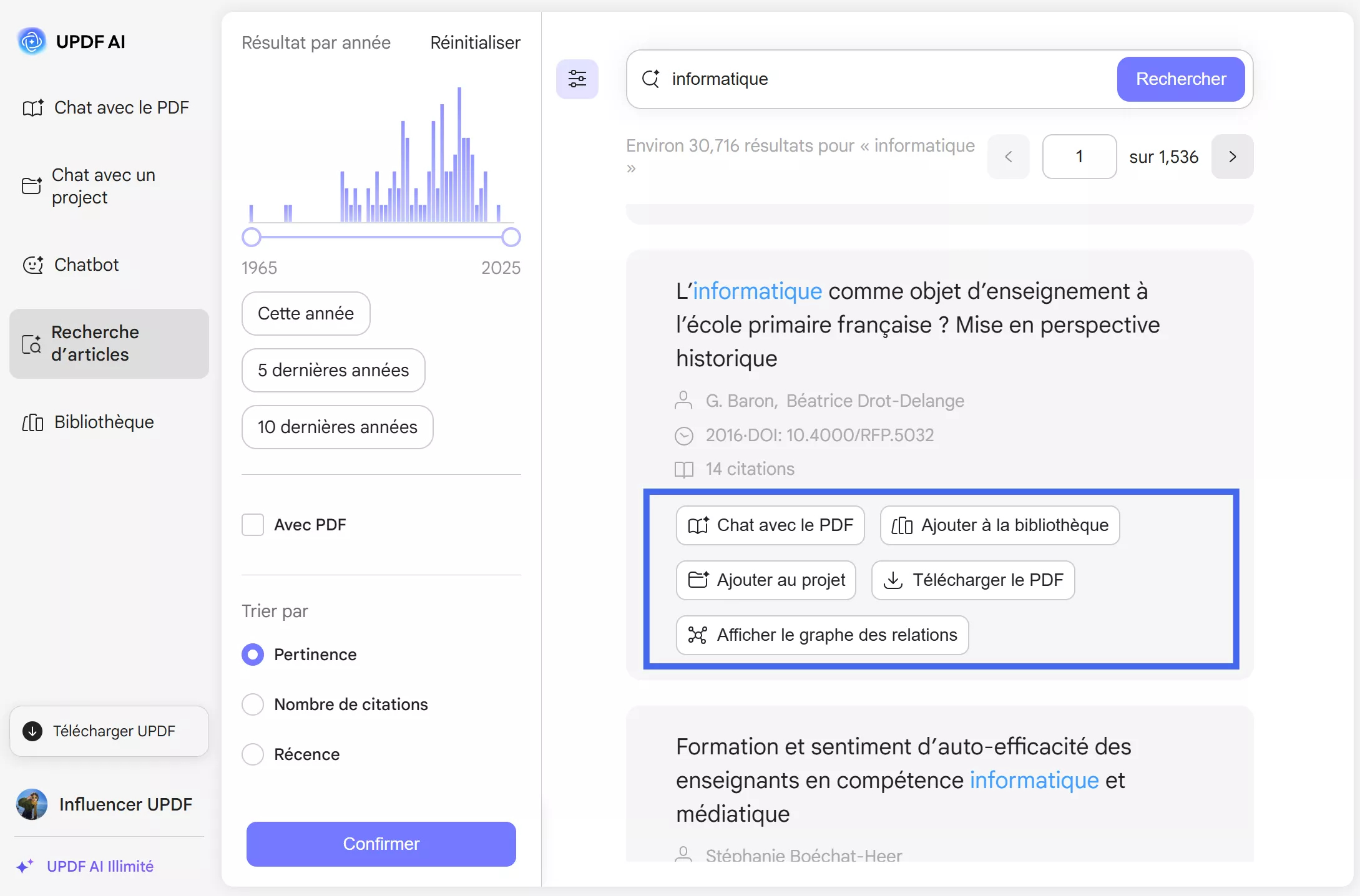 options pour interagir avec les documents