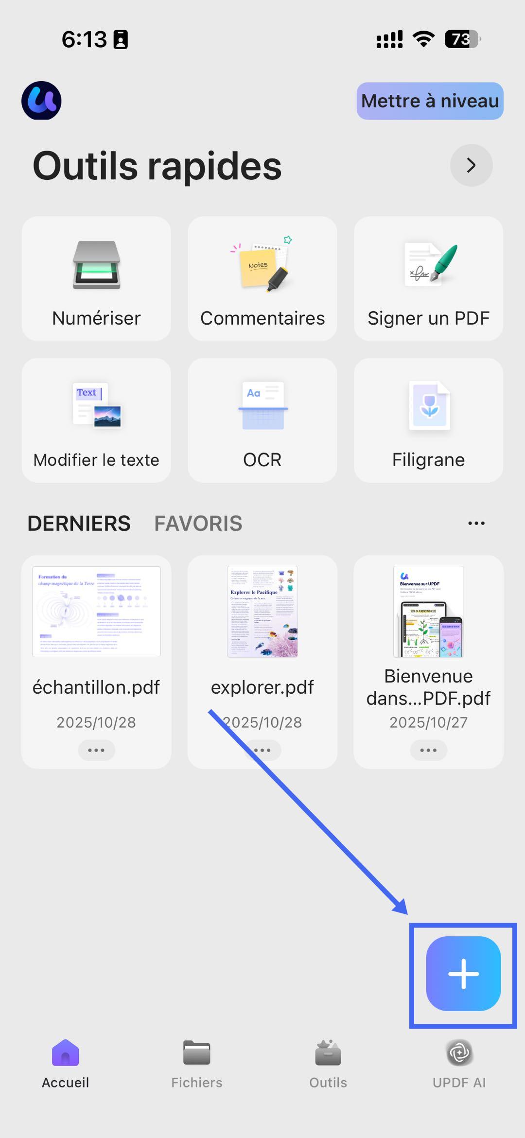 Cliquez sur le bouton « + »