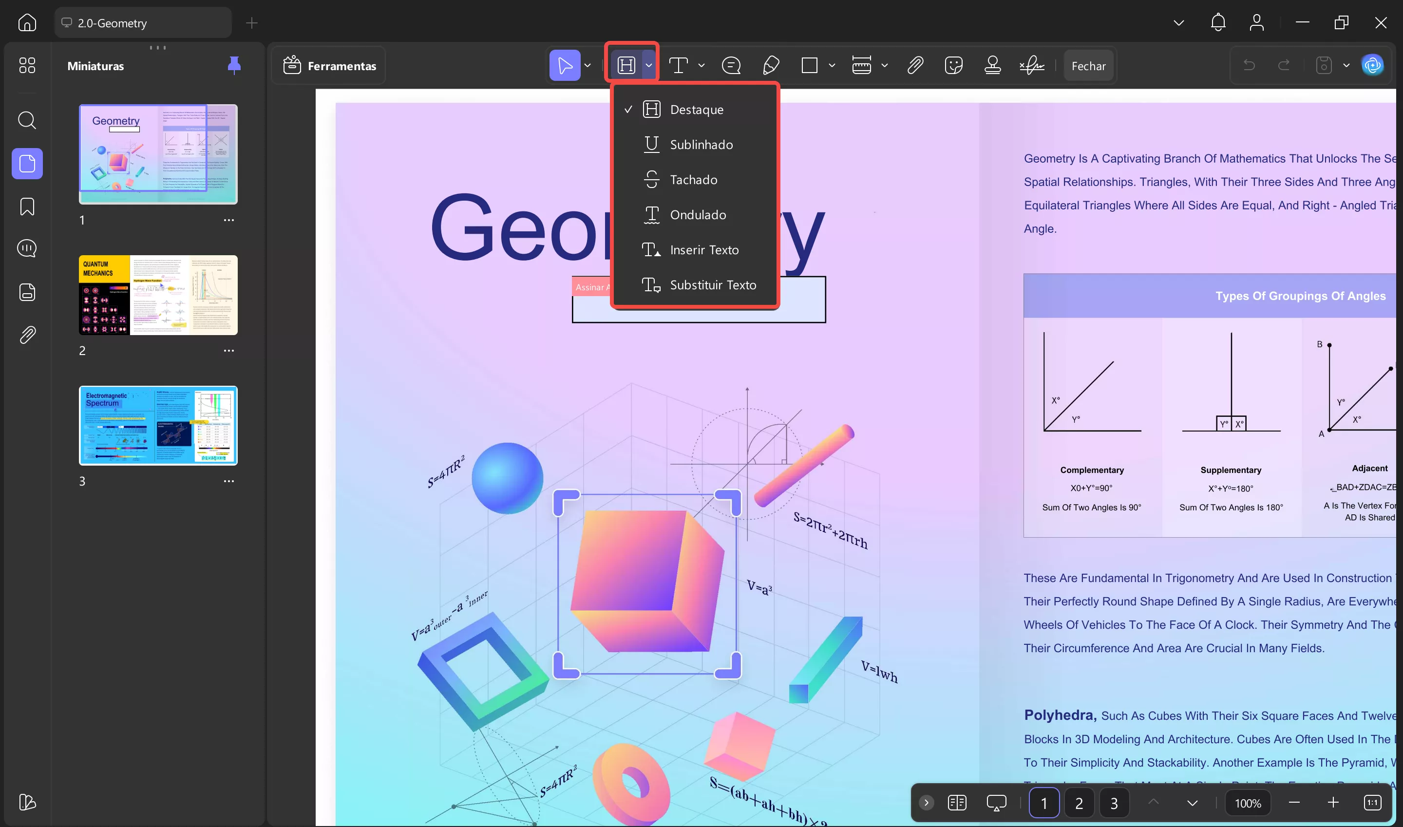 selecione a ferramenta de anotação