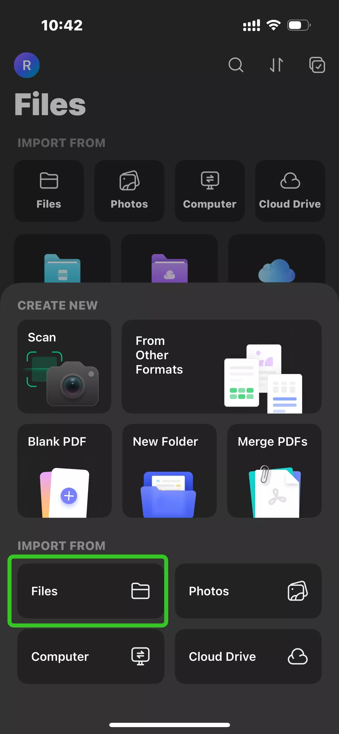 اضغط على “Files updf