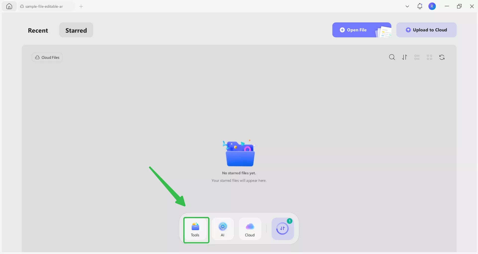 لديك، ثم انتقل إلى تبويب الأدوات