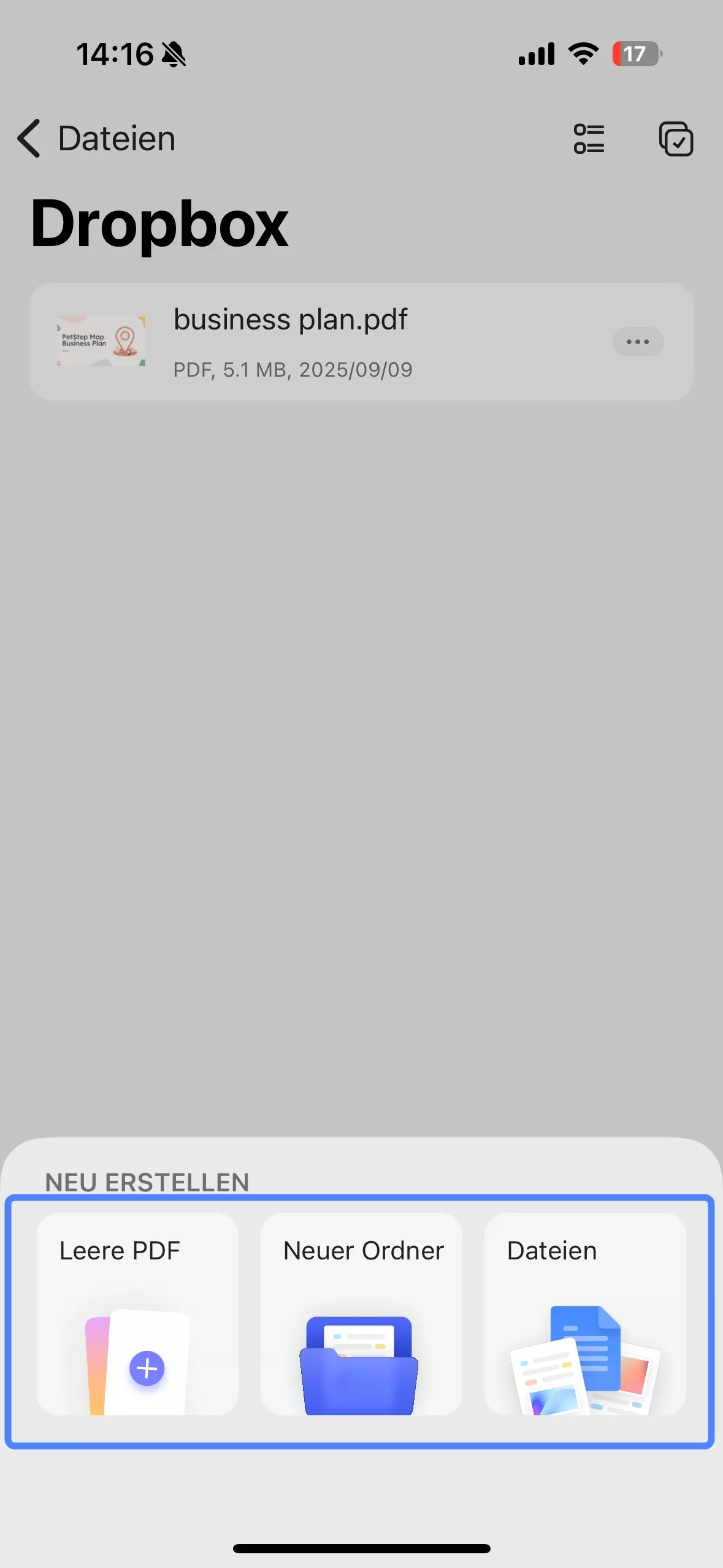 Dateien über updf mit Dropbox synchronisieren