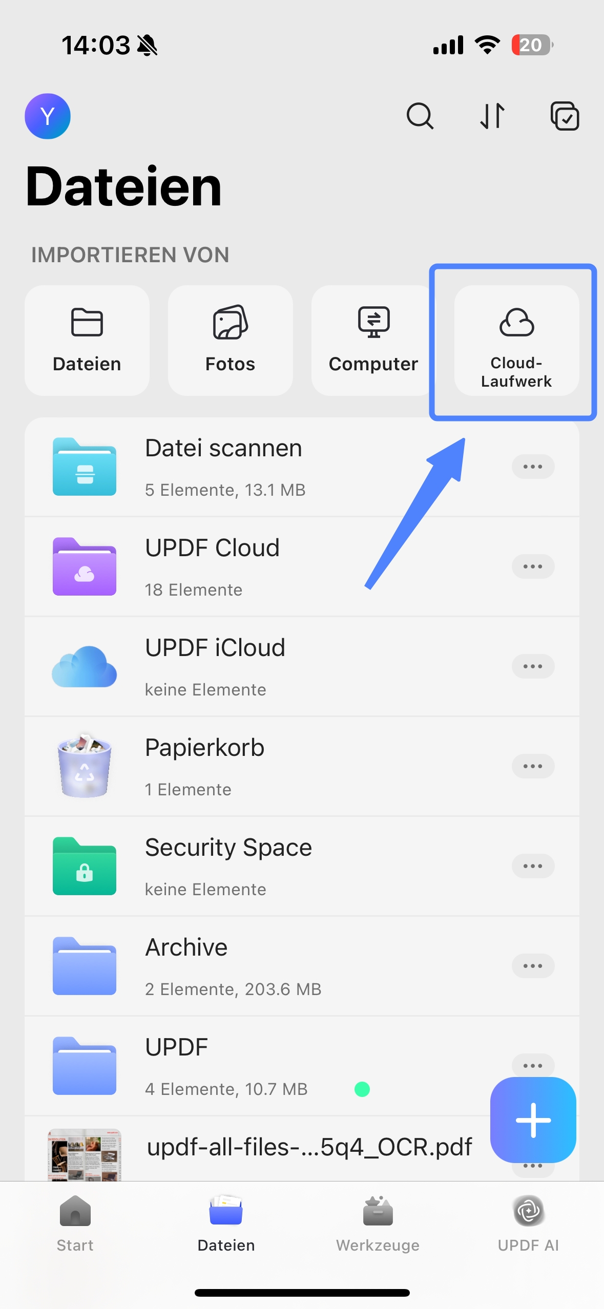 Mit Dropbox verbinden