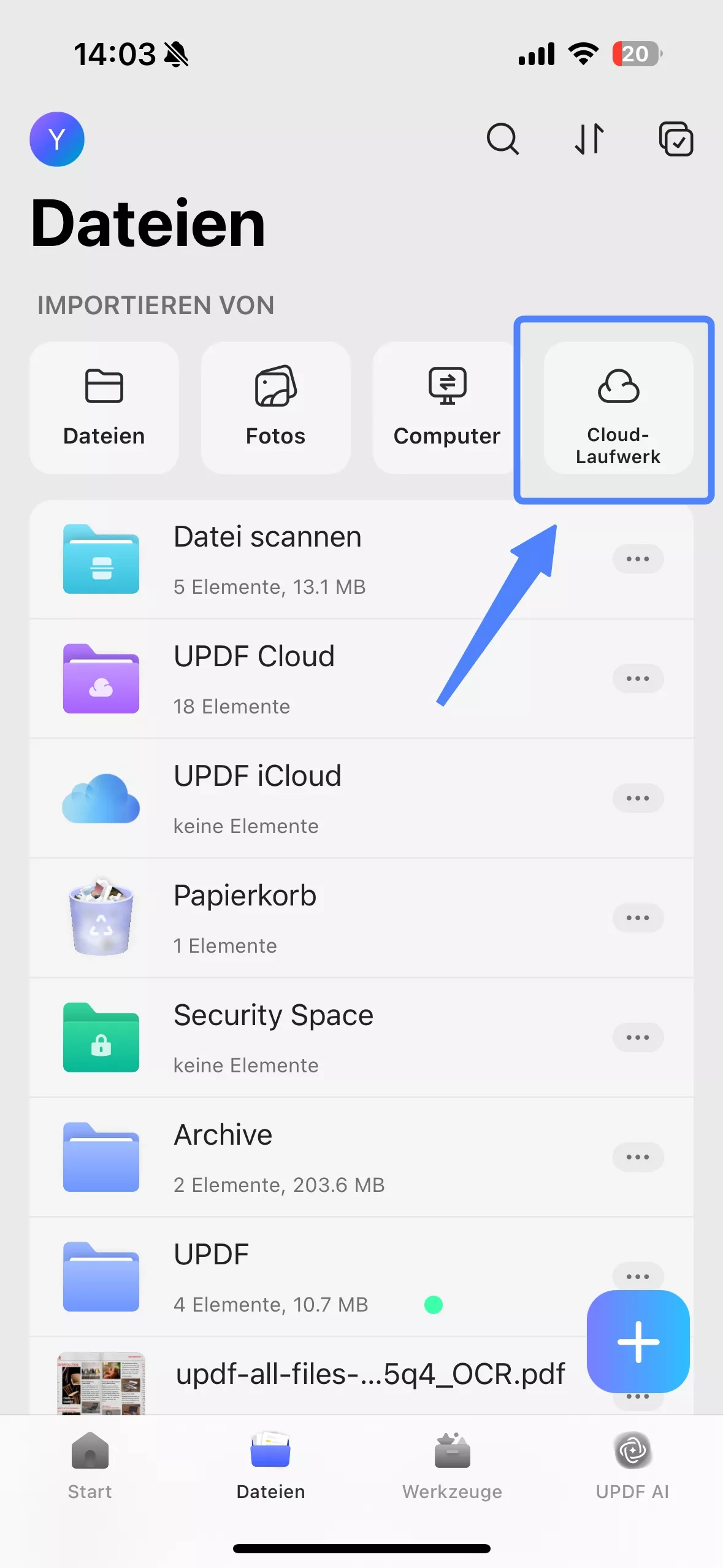 Mit Dropbox verbinden