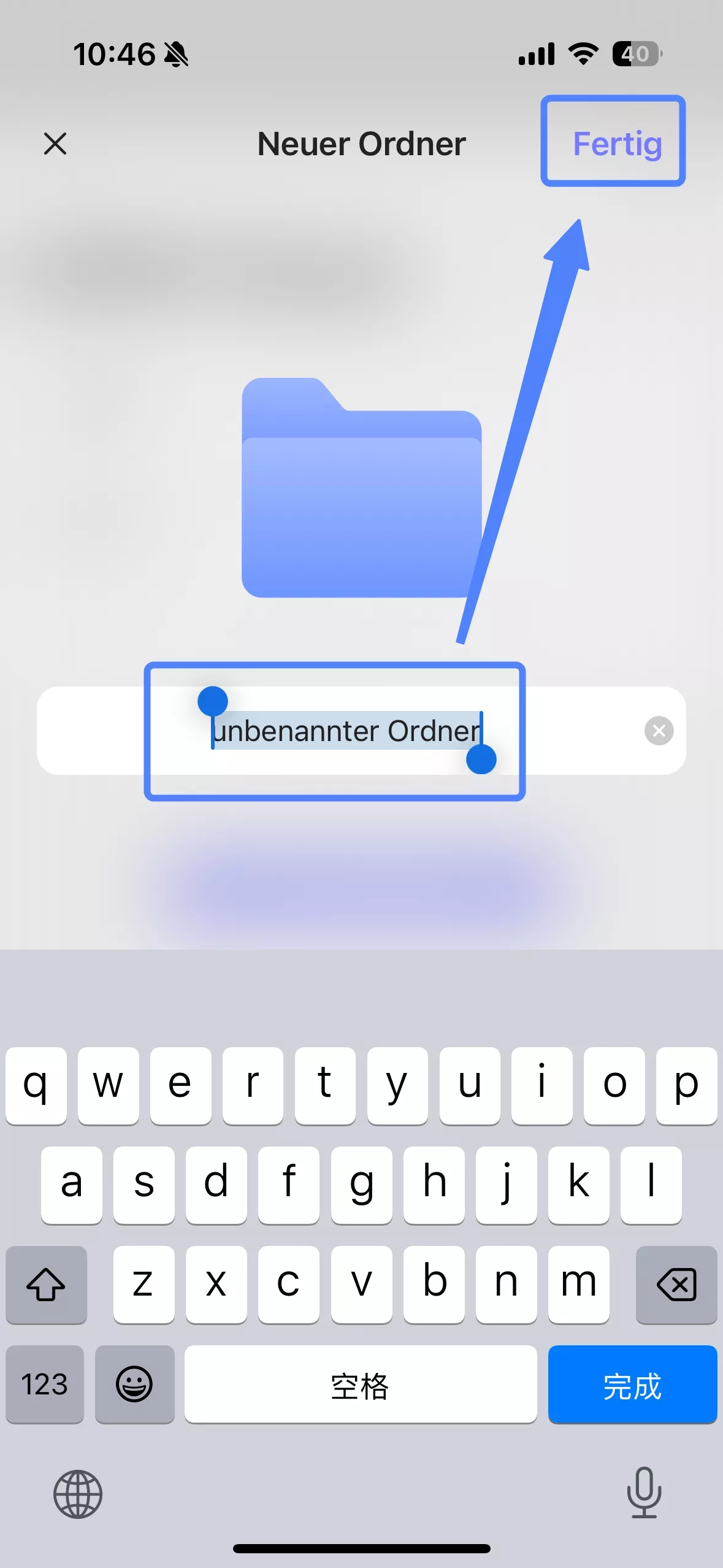 Hochladen über das Drei-Punkte-Menü der Datei