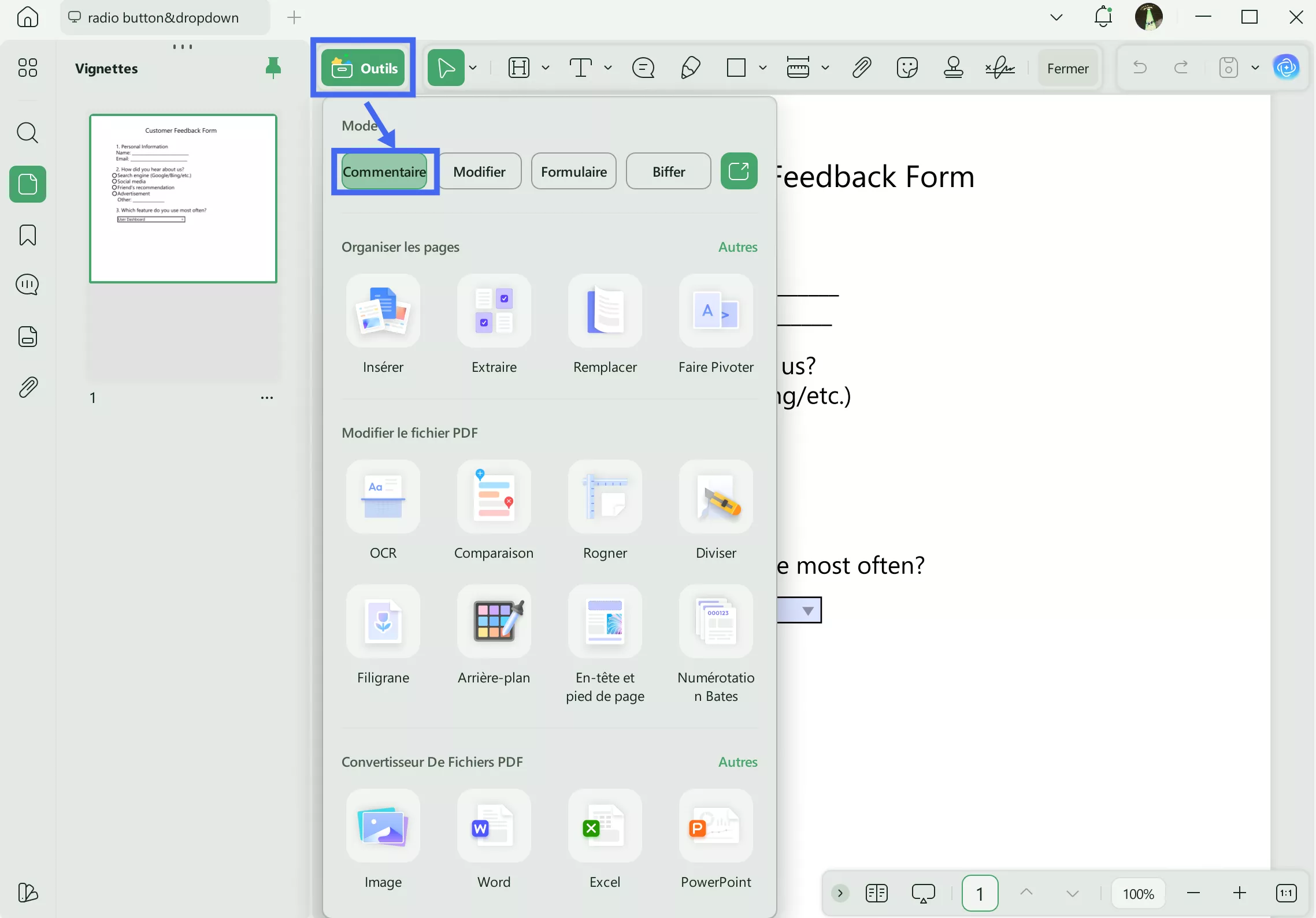 préparer les fenêtres de formulaire